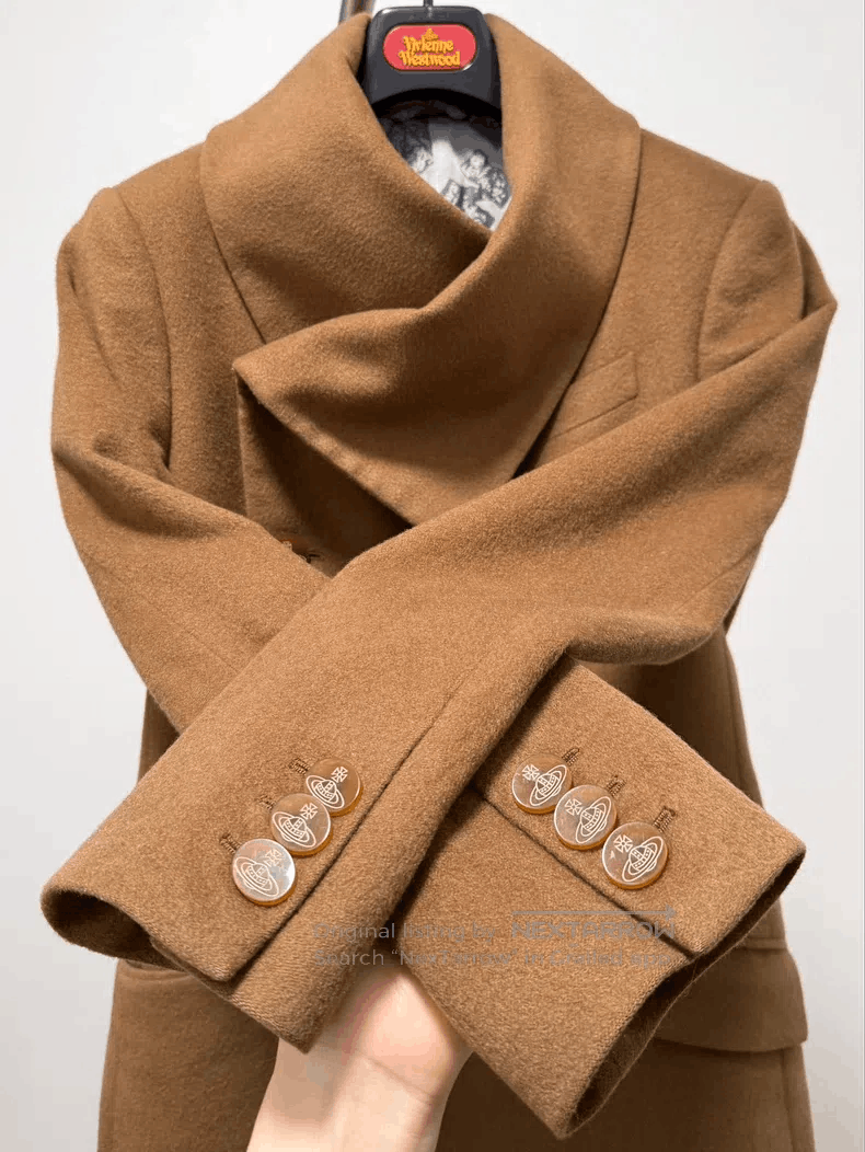 Vivienne Westwood Vivienne Westwood Camel Asymmetrical Wool Coat Size M / US 6-8 / IT 42-44 - 4 Thumbnail