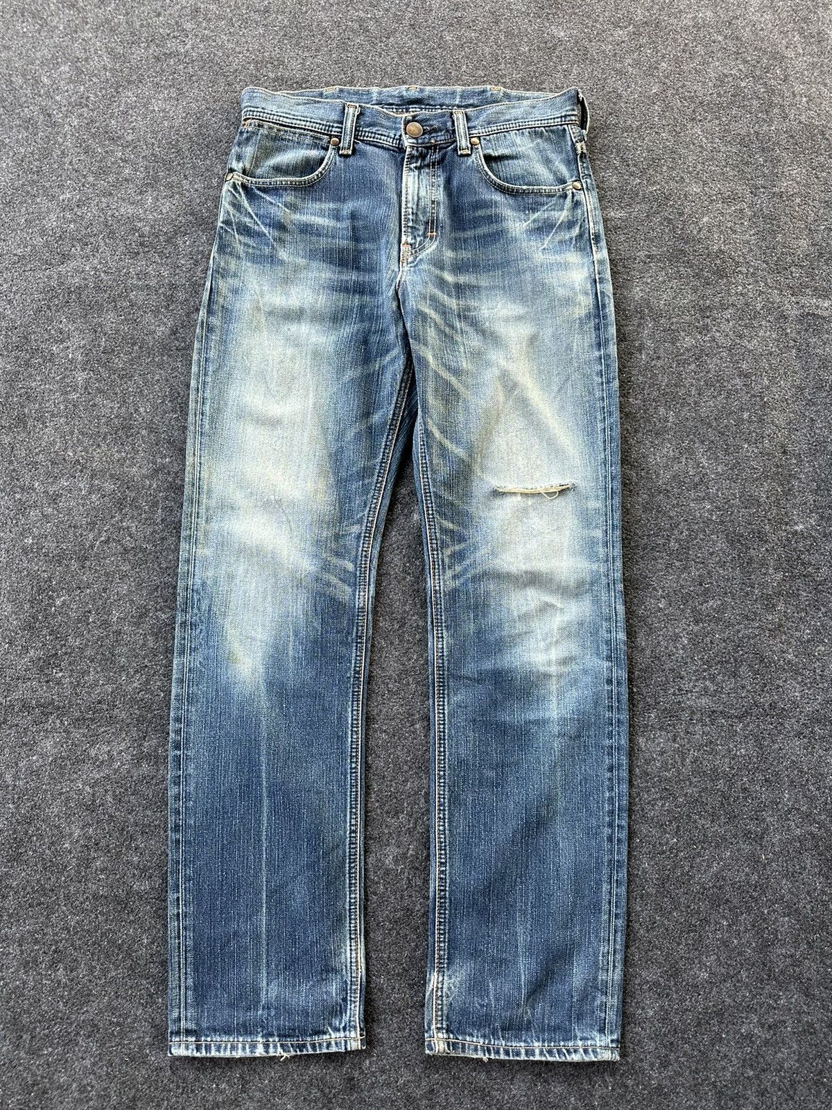 Wrangler 🔥90s Wrangler Distressed Vintage Denim D131 Size US 32 / EU 48 - 1 Thumbnail