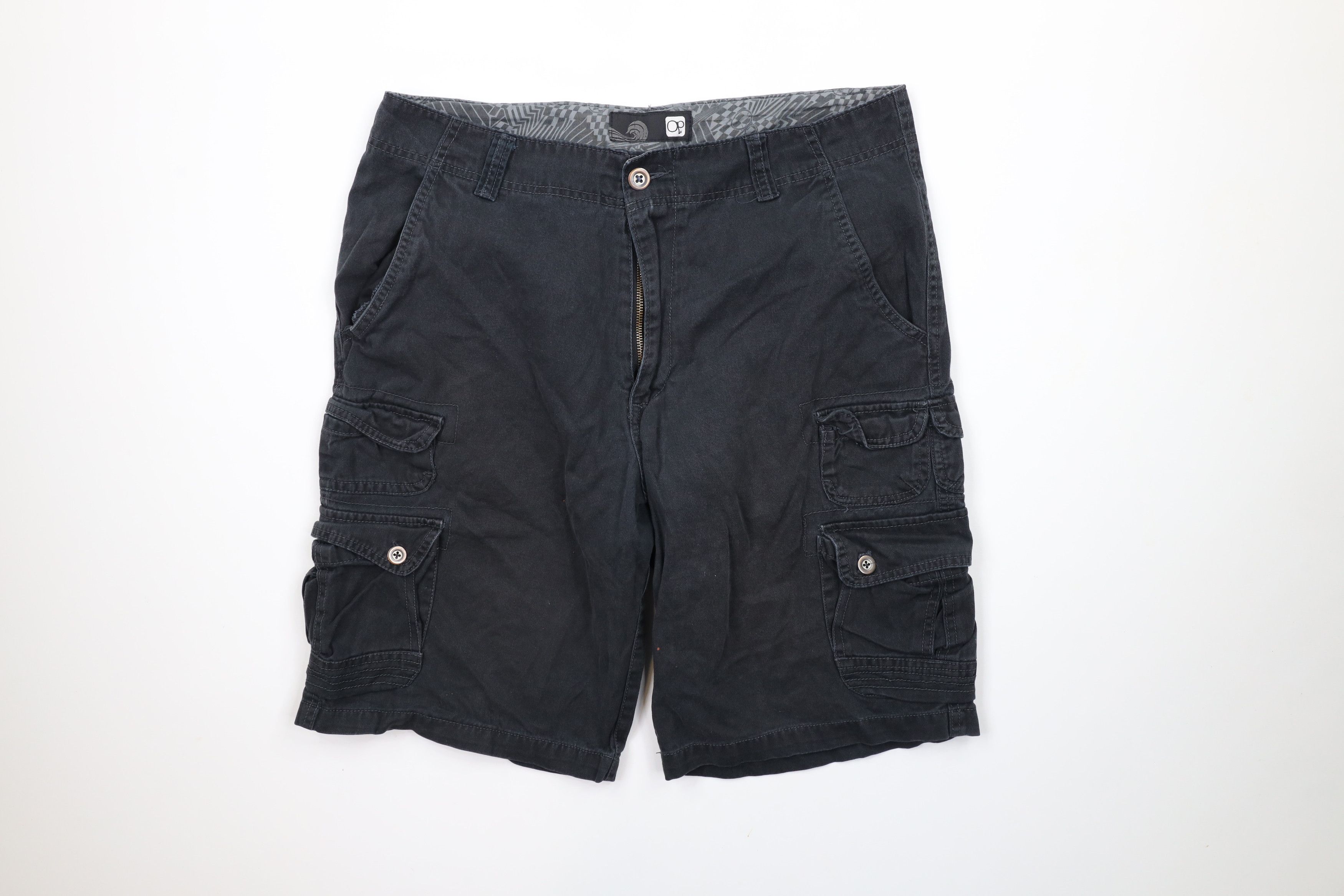 Ocean Pacific × Vintage Vintage Ocean Pacific Baggy Fit Cargo Shorts Black Cotton Size US 34 / EU 50 - 1 Thumbnail