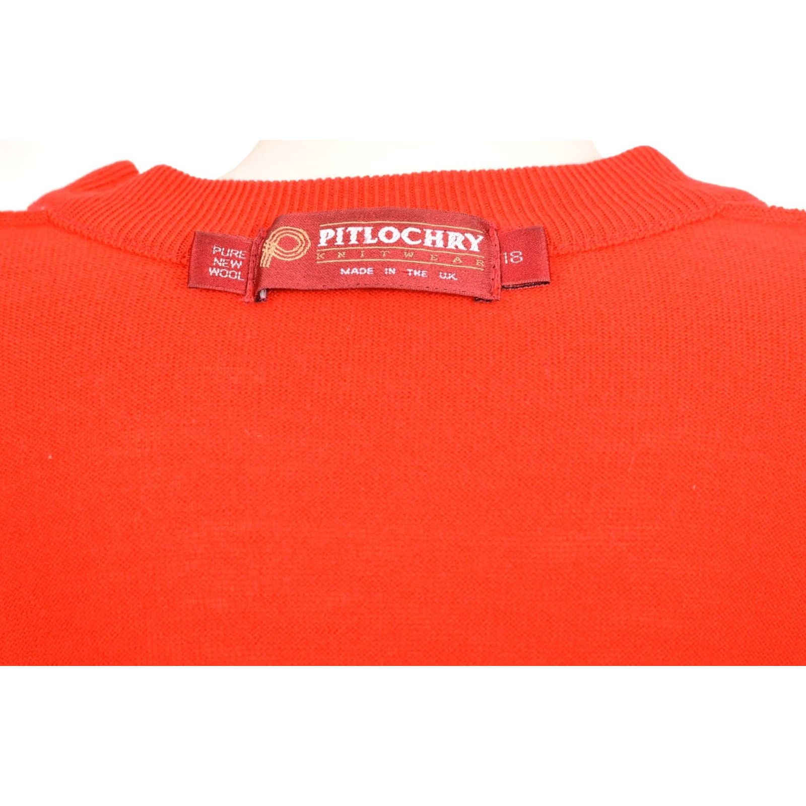 Vintage DDP Pitlochry Knitwear Pure New Wool Red Cardigan Size 18 Women Sweater, Cardigan, Red, Pitlochry, Size 18, Women Size XXL / US 16-18 / IT 52-54 - 4 Thumbnail