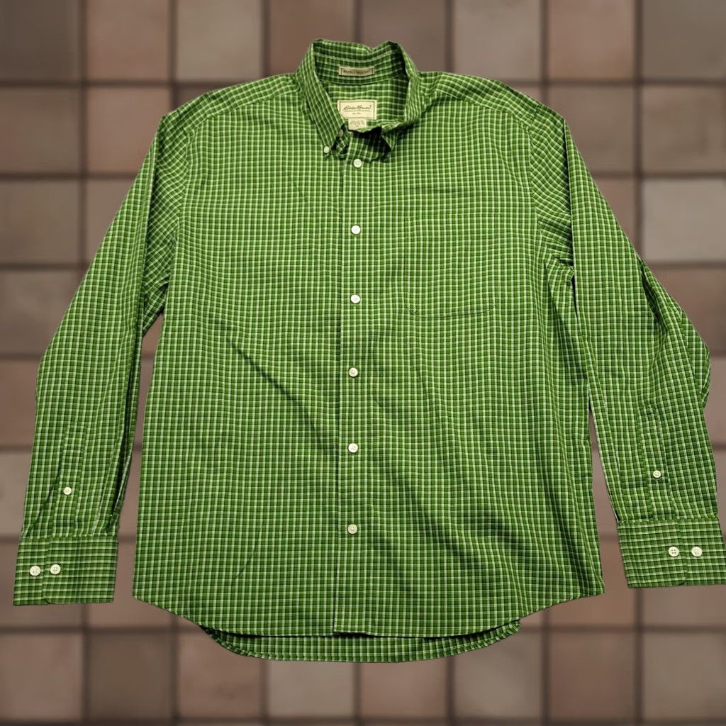 Eddie Bauer Eddie Bauer Plaid Shirt Button-Down Long Sleeve Wrinkle Resistant Cotton XL Men Green Button Up Classic Fit Shirt Size US XL / EU 56 / 4 - 1 Thumbnail