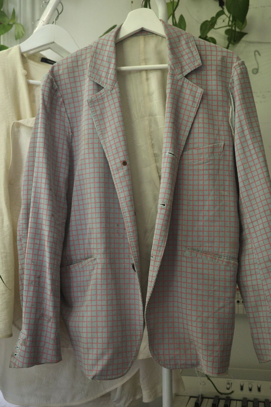 Sulvam Blue And Vermillion Checkered Blazer Size 44R - 1 Thumbnail