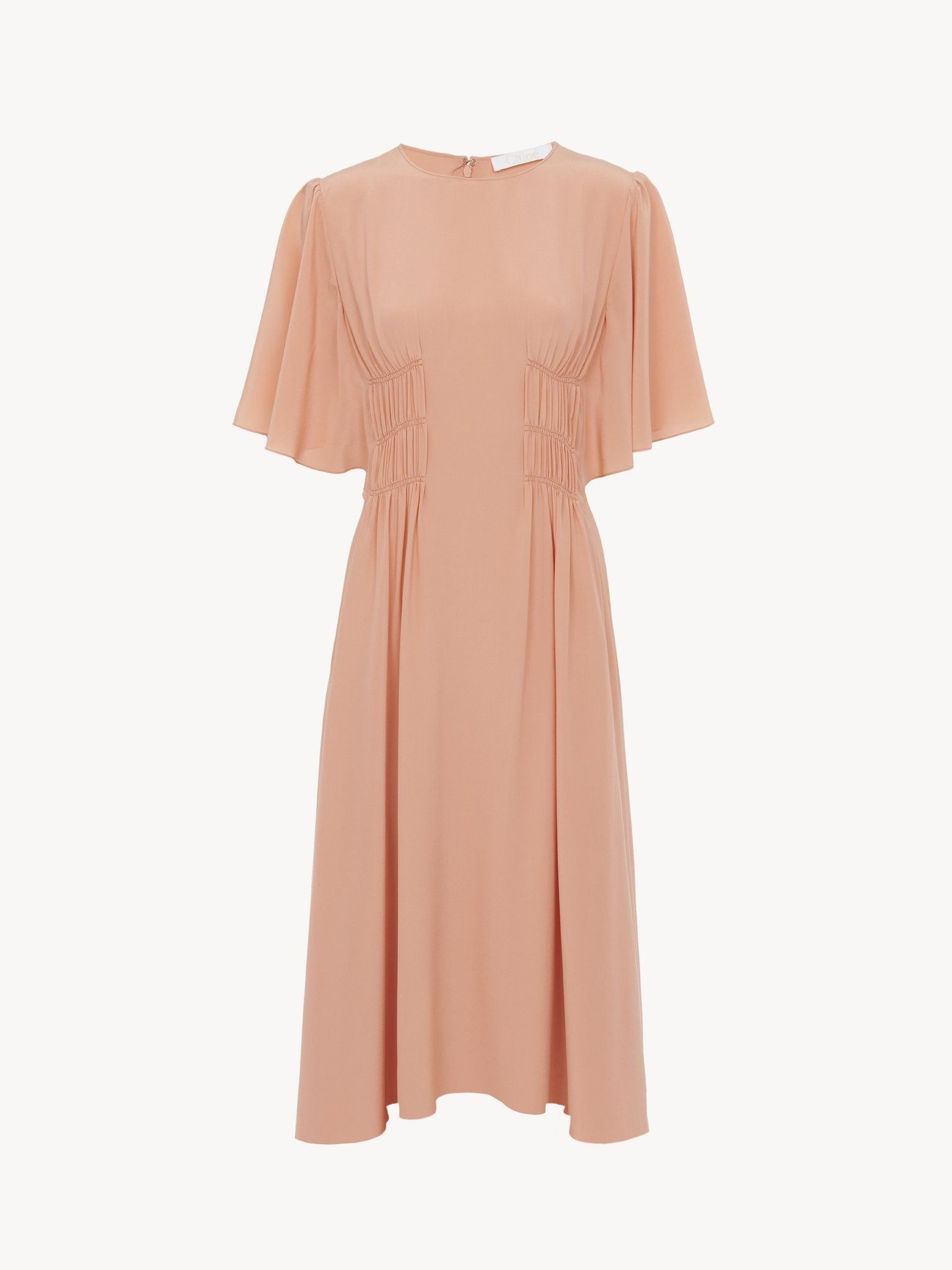 Chloe o1y0825 Midi Dress in Salmon Pink Size M / US 6-8 / IT 42-44 - 2 Thumbnail