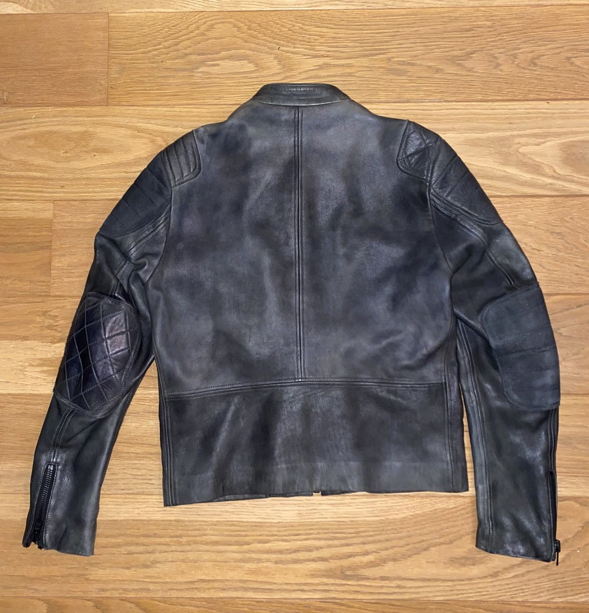 Acne Studios Acne Studios Oliver Leather Biker Jacket Grey/Black Size US M / EU 48-50 / 2 - 2 Thumbnail