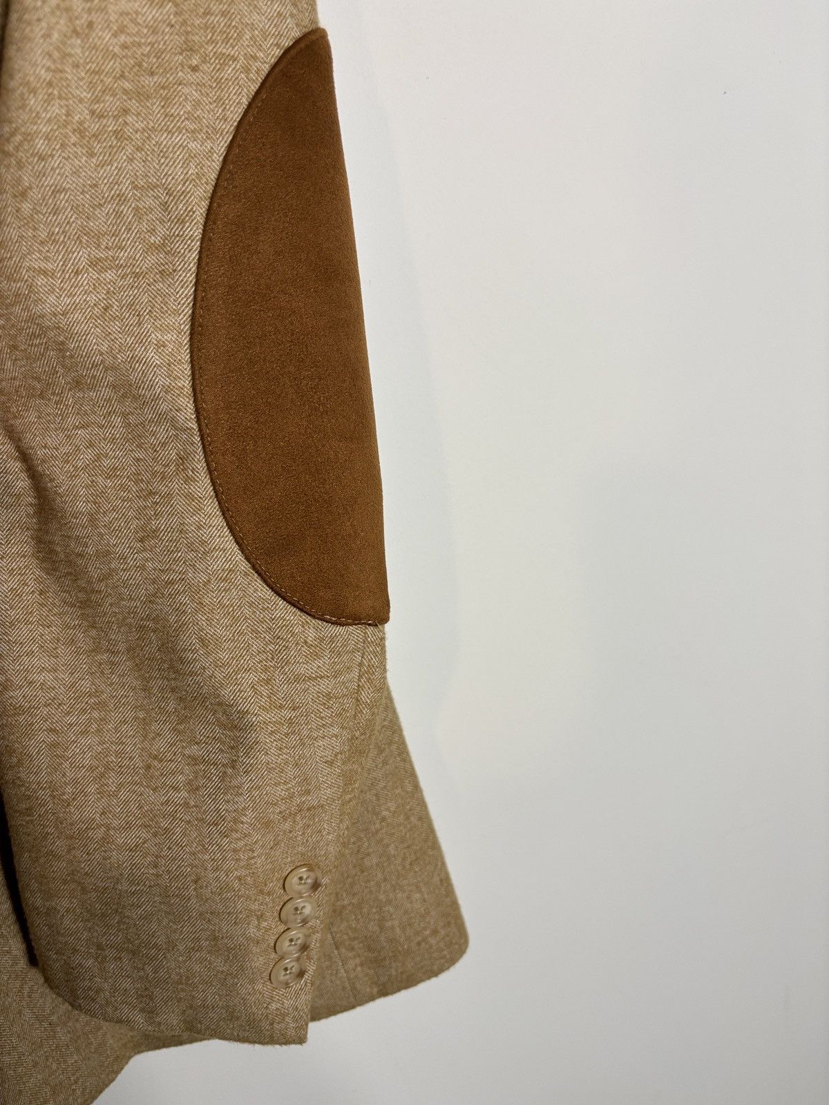 Club Room Club Room Macy’s Blazer Tan Elbow Patches Preppy 40S Size 40S - 3 Thumbnail