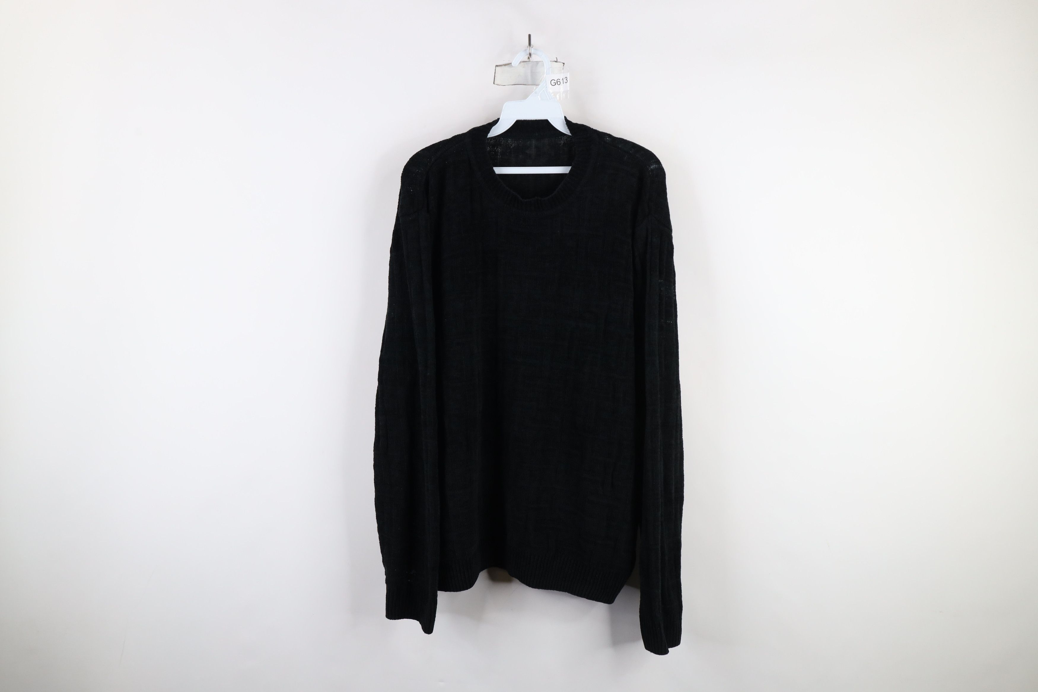 Vintage Vintage 90s Streetwear Cross Weave Thin Knit Fleece Sweater Size US L / EU 52-54 / 3 - 1 Thumbnail