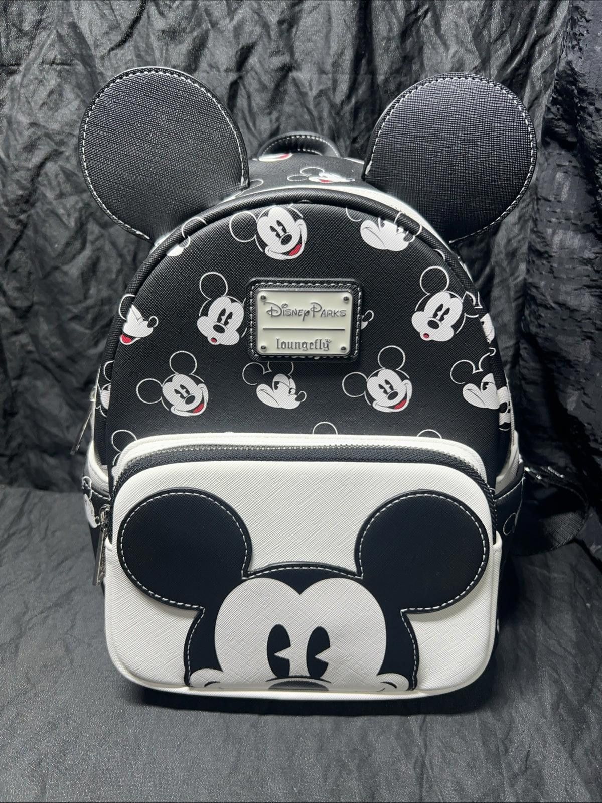 Disney Parks Mickey Mouse Loungefly Backpack Black & White