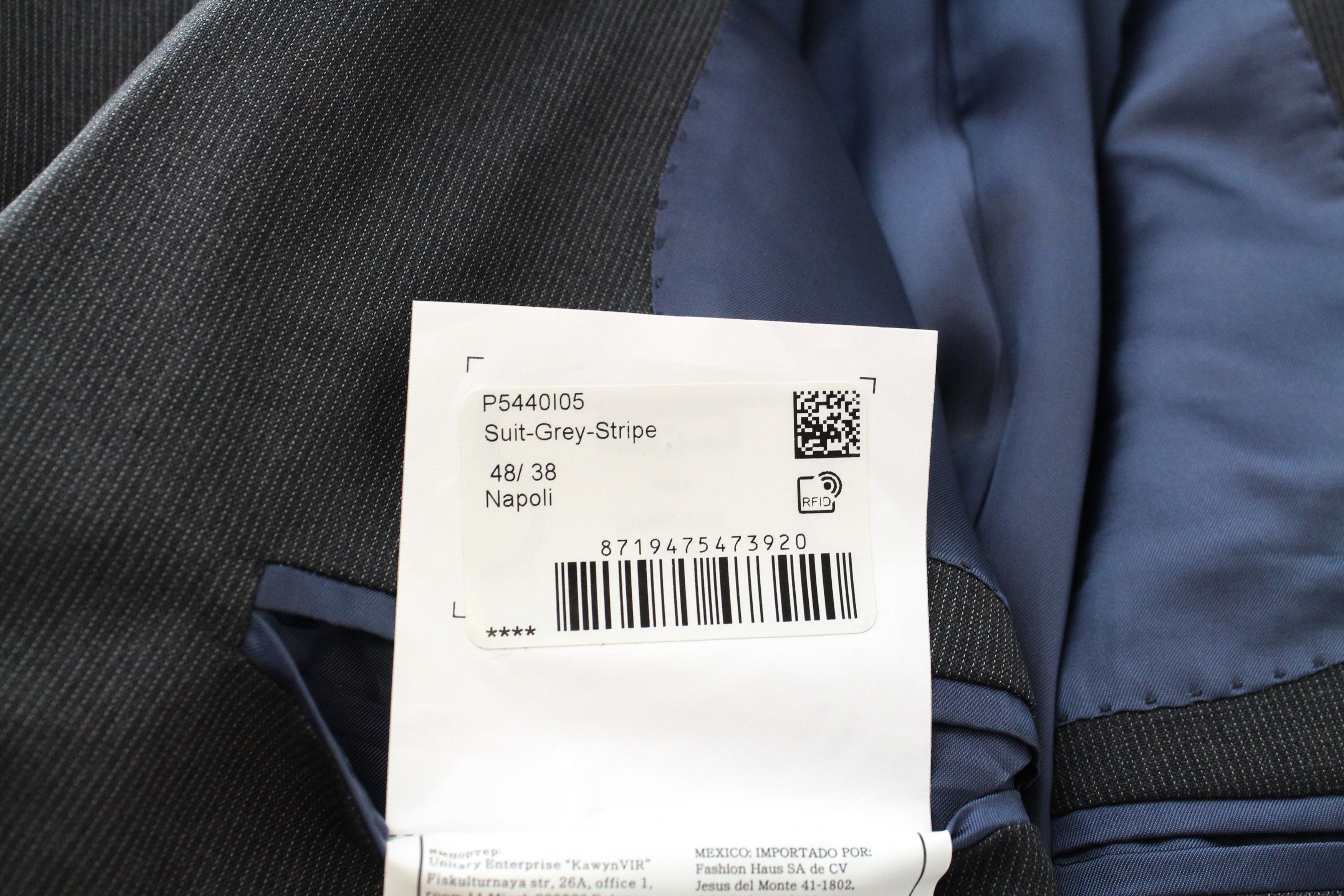 Suitsupply NAPOLI UK38R Wool Super 110's Grey Striped Blazer 60220 Size 38R - 8 Thumbnail