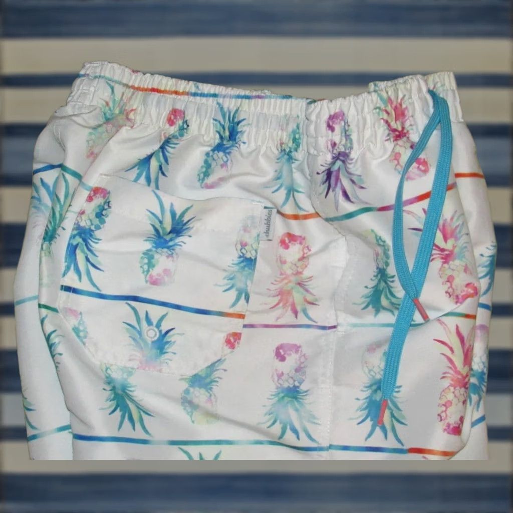 Chubbies CHUBBIES Pineapple Printed Lined 7" Swim Trunks Shorts Large L Mens White XS-XL? Size US 33 - 1 Thumbnail