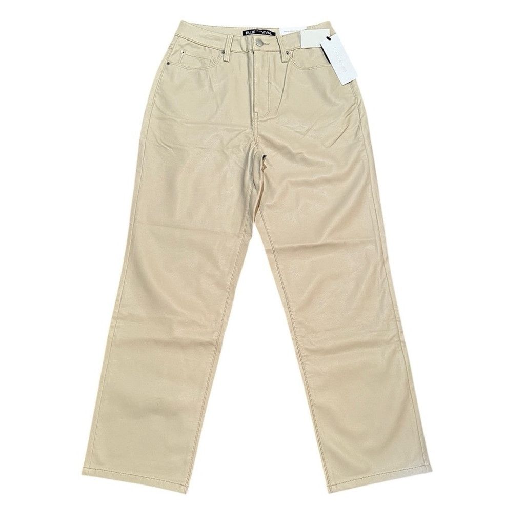 Other Blue Revival UNREAL Vegan LEATHER STRAIGHT LEG IN BONE SZ 28 Size 28" / US 6 / IT 42 - 5 Thumbnail