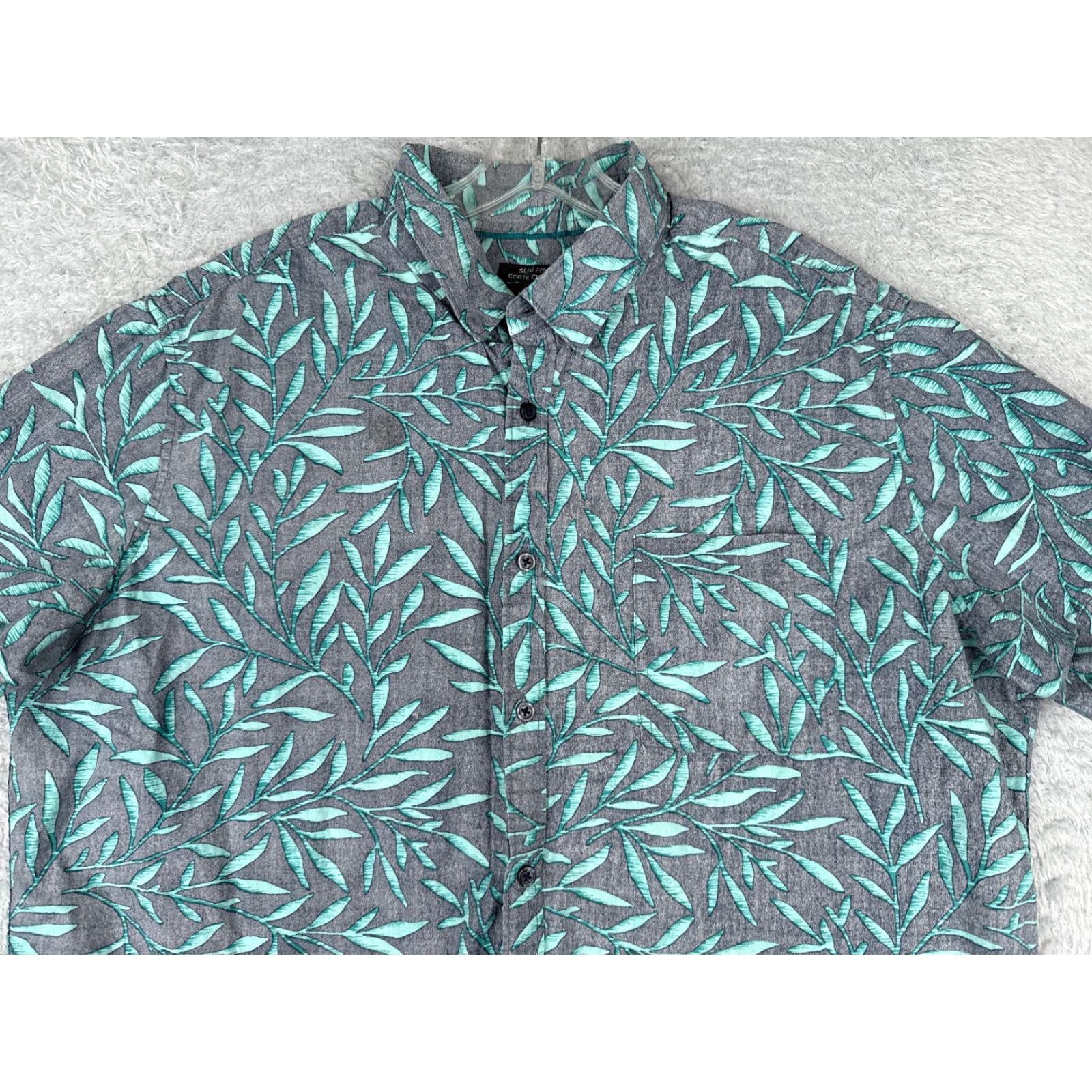 Mossimo VINTAGE Mossimo Shirt Men XL Blue Floral Hawaiian Cotton Slim Fit Inside Out Size US XL / EU 56 / 4 - 4 Thumbnail
