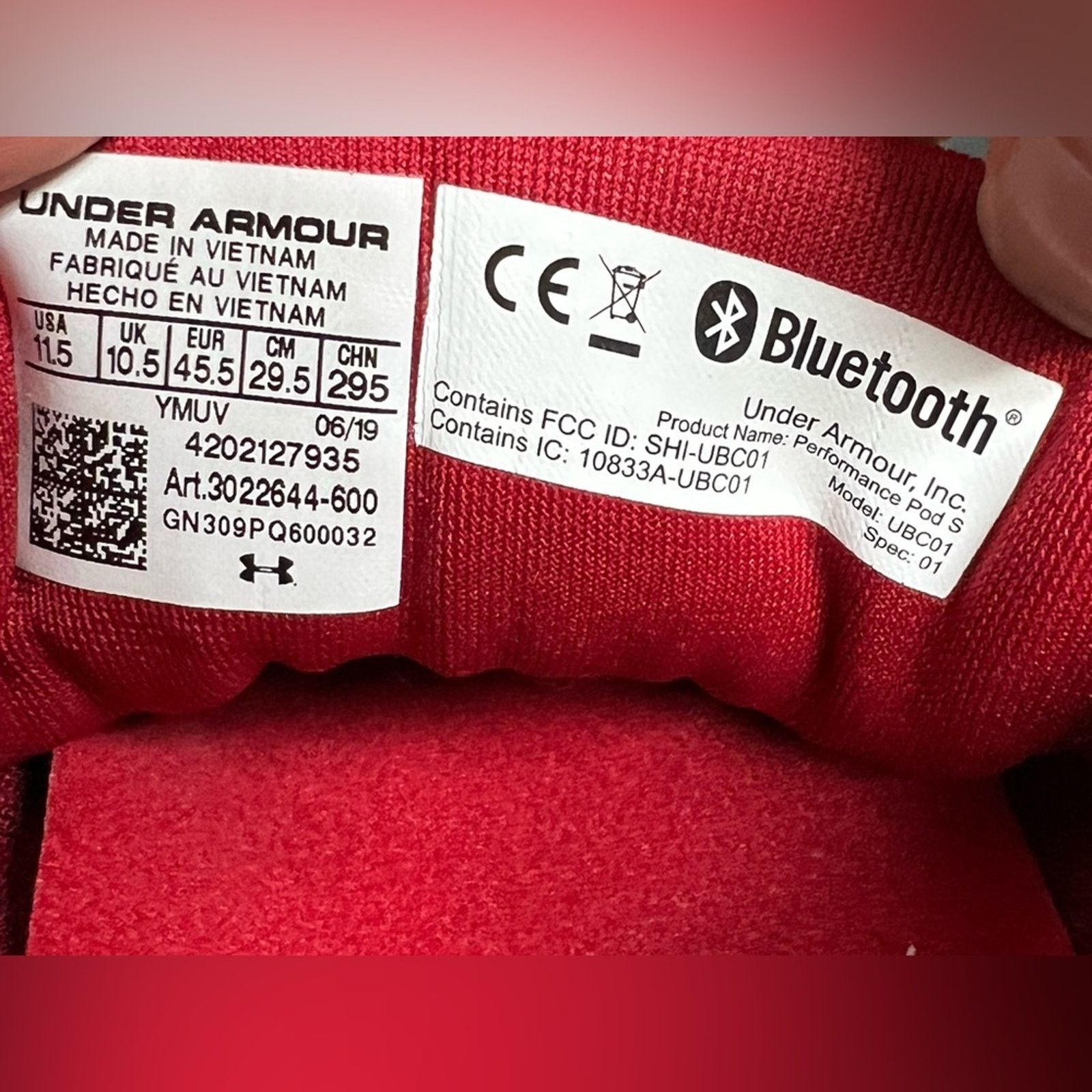 Under Armour Men's Under Armour HOVR Sonic 2 Wisconsin Badgers CLEAN RARE Size US 11.5 / EU 44-45 - 9 Thumbnail