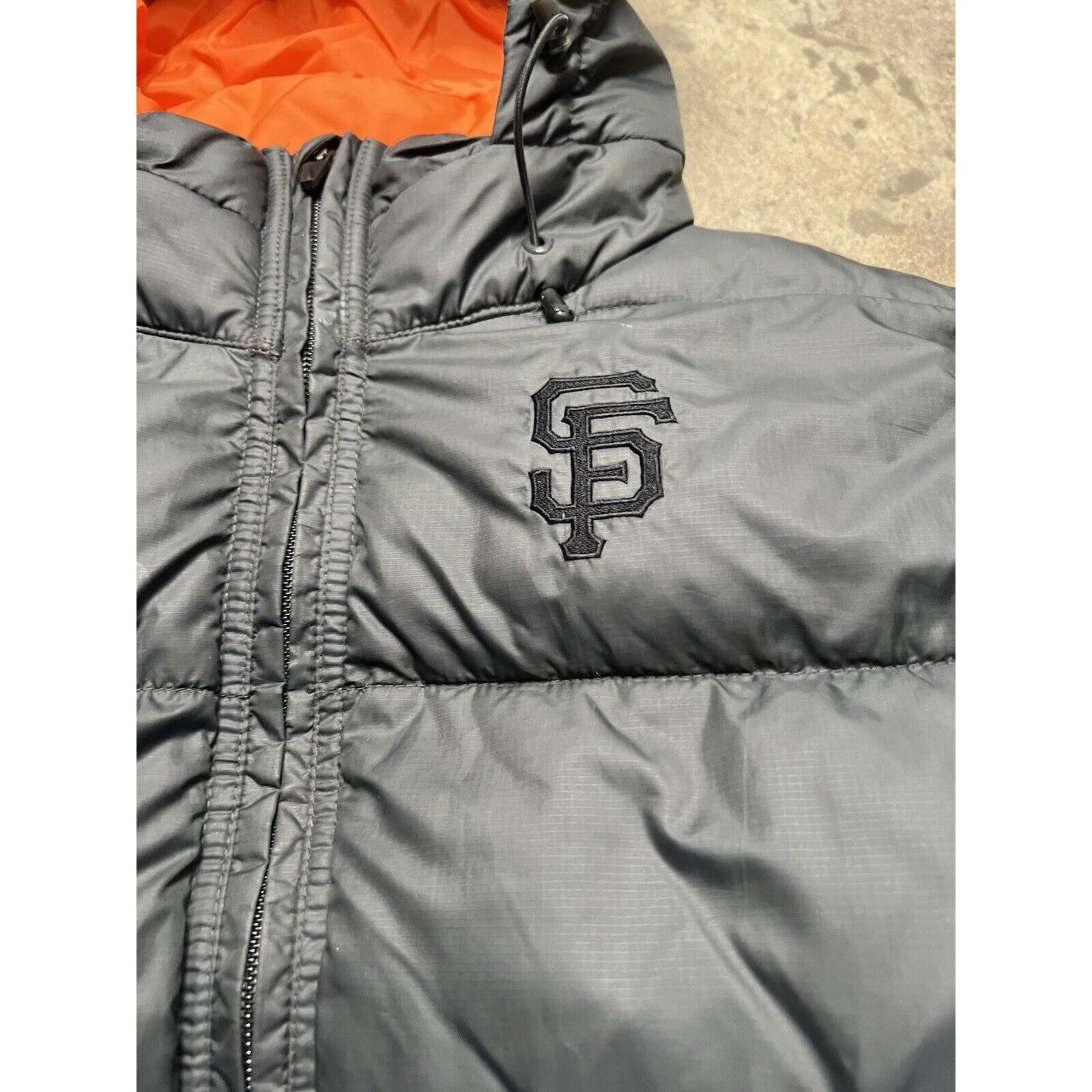 Nike 2009 Nike SF Giants Puffer Down Jacket, Black/Orange Women’s Size S / US 4 / IT 40 - 4 Thumbnail