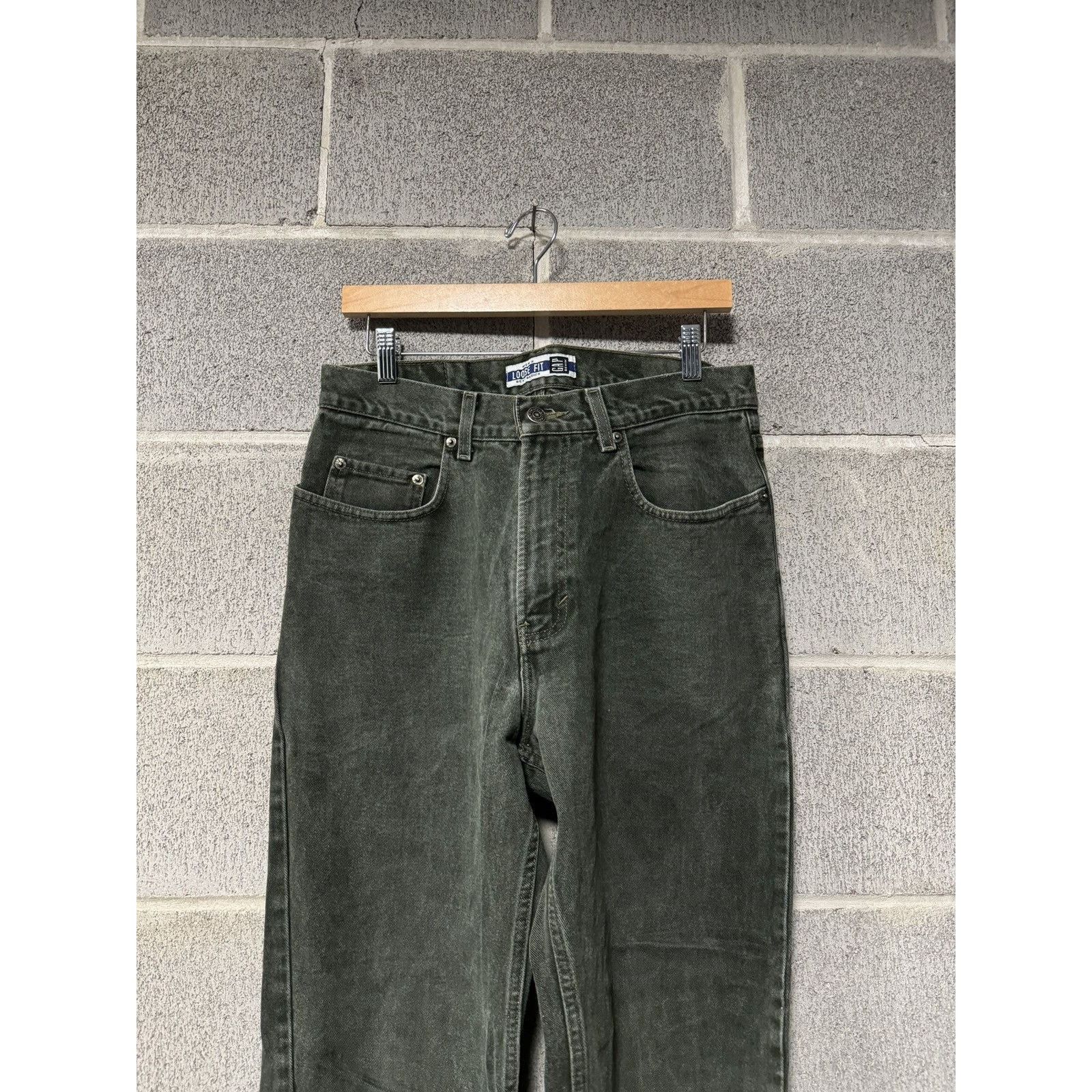 Gap Faded Washed Green Loose Baggy Denim Jeans Skater Bottoms