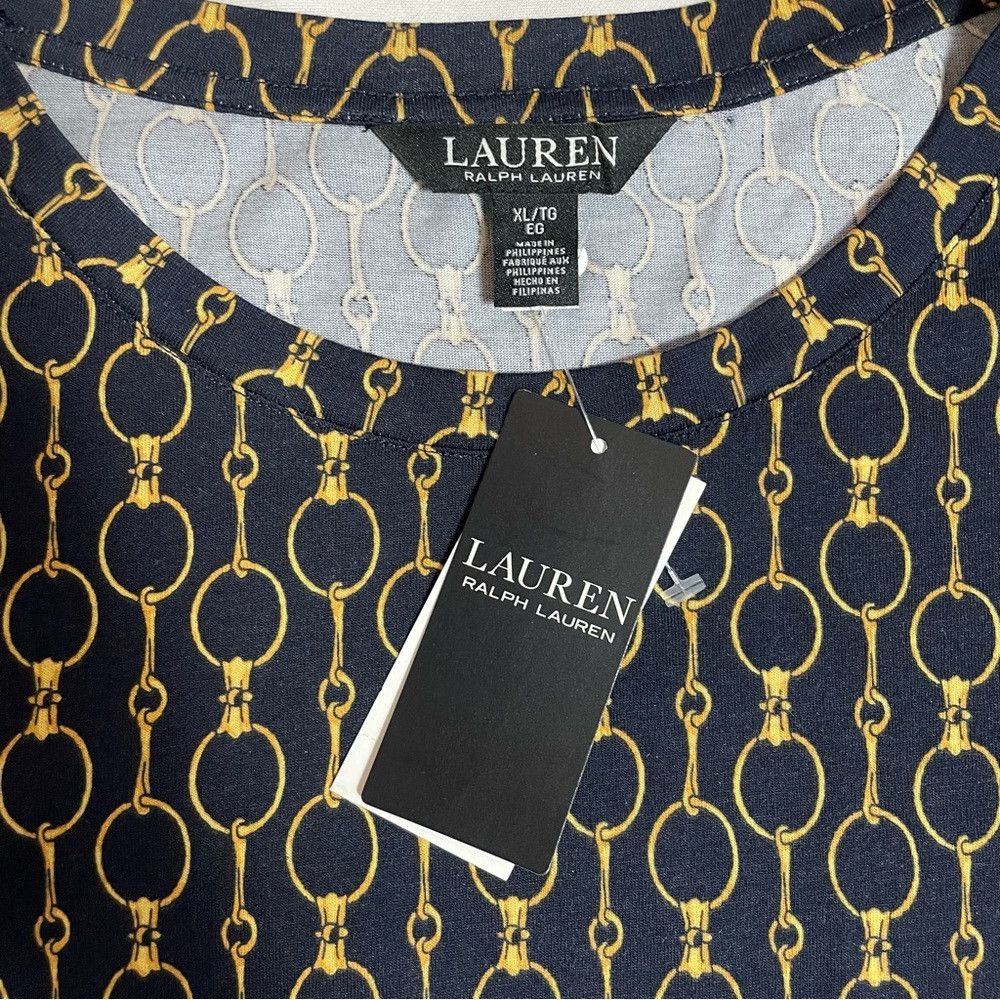 Ralph Lauren NWT New Ralph Lauren Navy Short Chain Print Top Size XL Size XL / US 12-14 / IT 48-50 - 9 Thumbnail