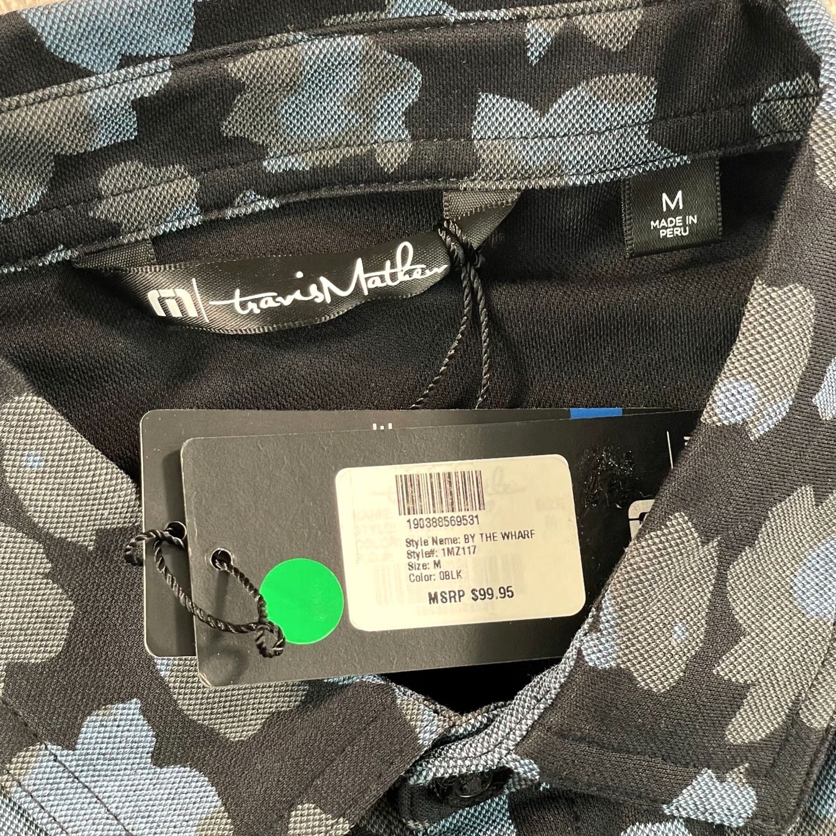 TravisMathew Travis Mathew By The Wharf Golf Polo Shirt Men M Black Floral Performance Shirt Size US M / EU 48-50 / 2 - 2 Thumbnail
