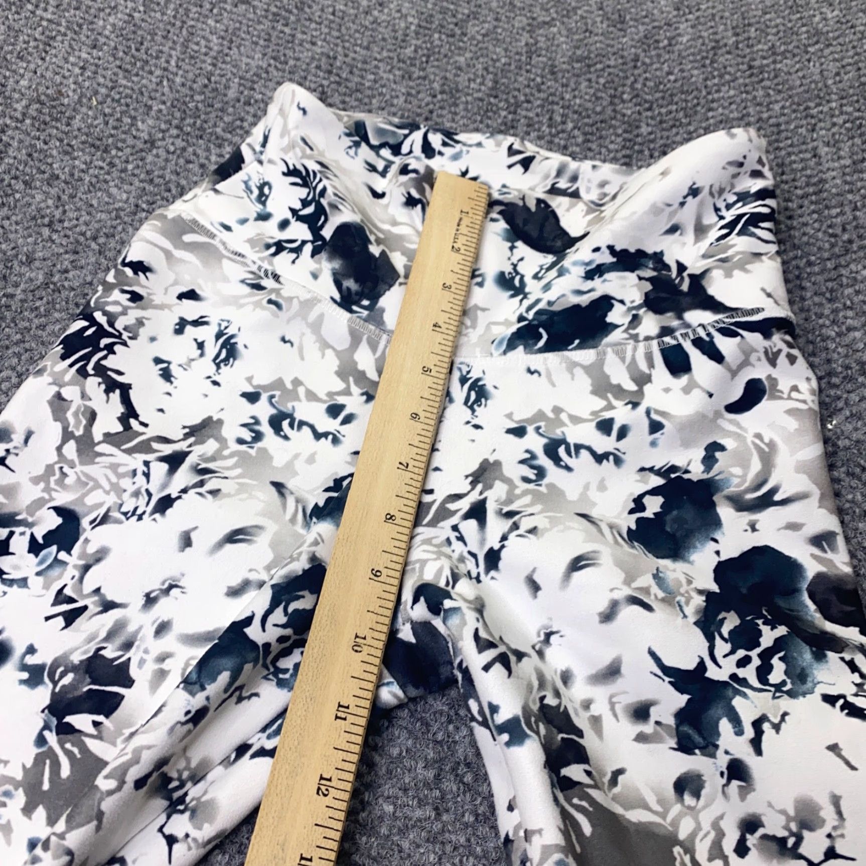 Vintage The Balance Collection Leggings XS Gray Cropped Hi-Rise Floral Pattern Womens Regular Stretch Sports Activewear Size 26" / US 2 / IT 38 - 6 Thumbnail