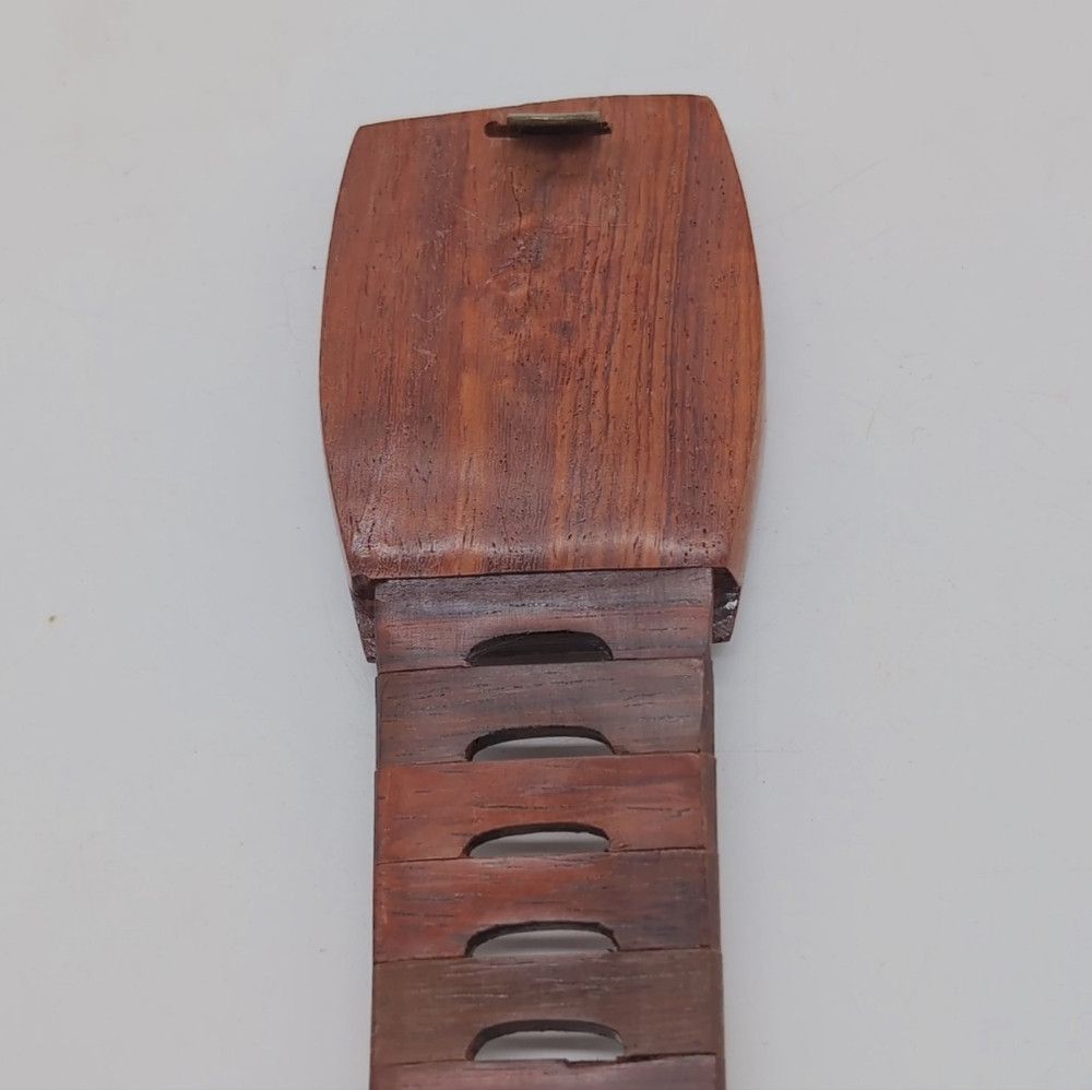Other Vintage Elegant "D" Hole Brown Wooden Belt 43 In Size 42 - 4 Thumbnail