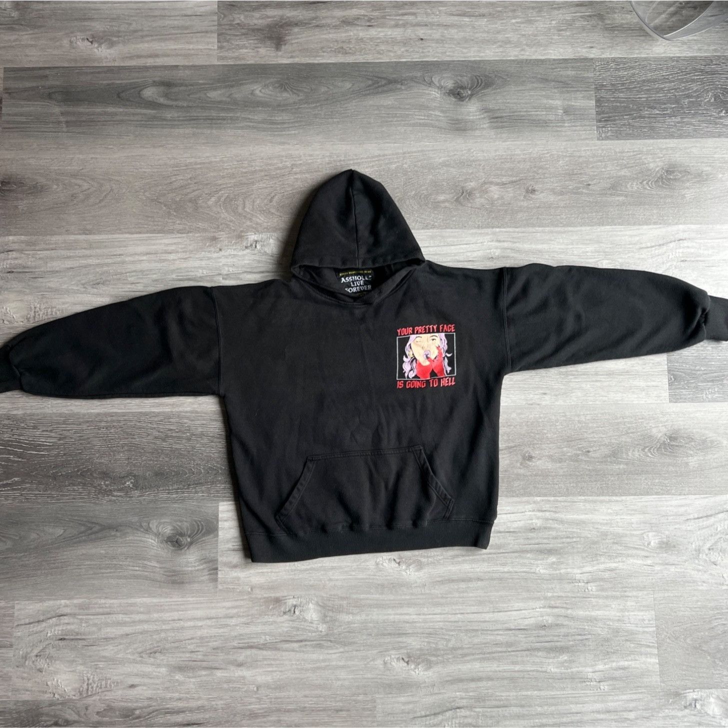Other Assholes Live Forever Black Hoodie "Your Pretty Face Is Goin Size US L / EU 52-54 / 3 - 3 Thumbnail