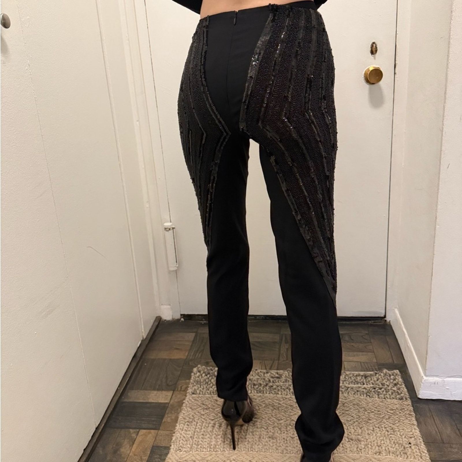 La Perla La Perla Elegant Black Sequin and beaded Embellished Pants Size 27" / US 4 / IT 40 - 9 Thumbnail