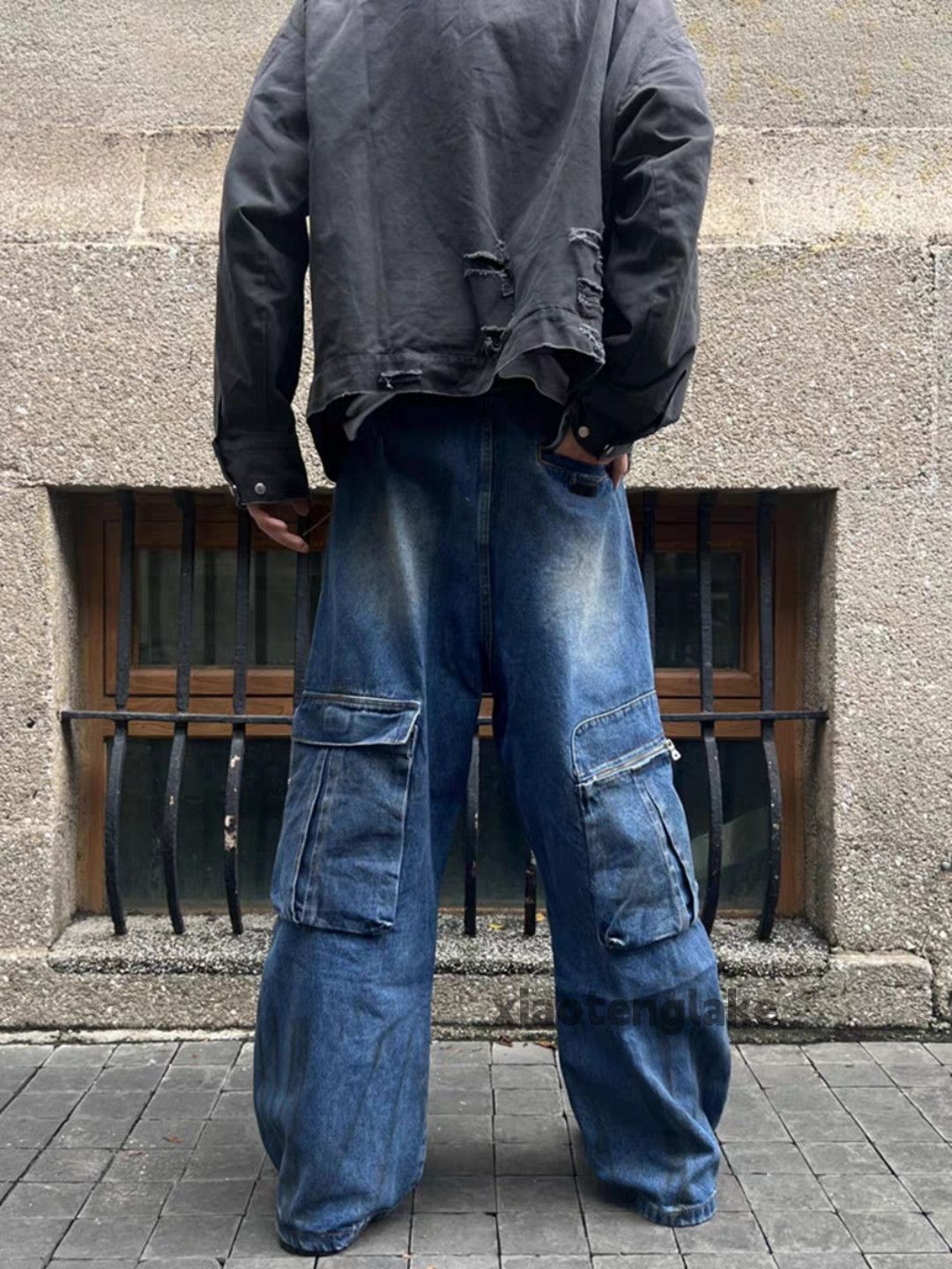 Jean × Vintage washed faded cleanfit yuppie utilize cargo hiphop jeans Size US 33 - 7 Thumbnail
