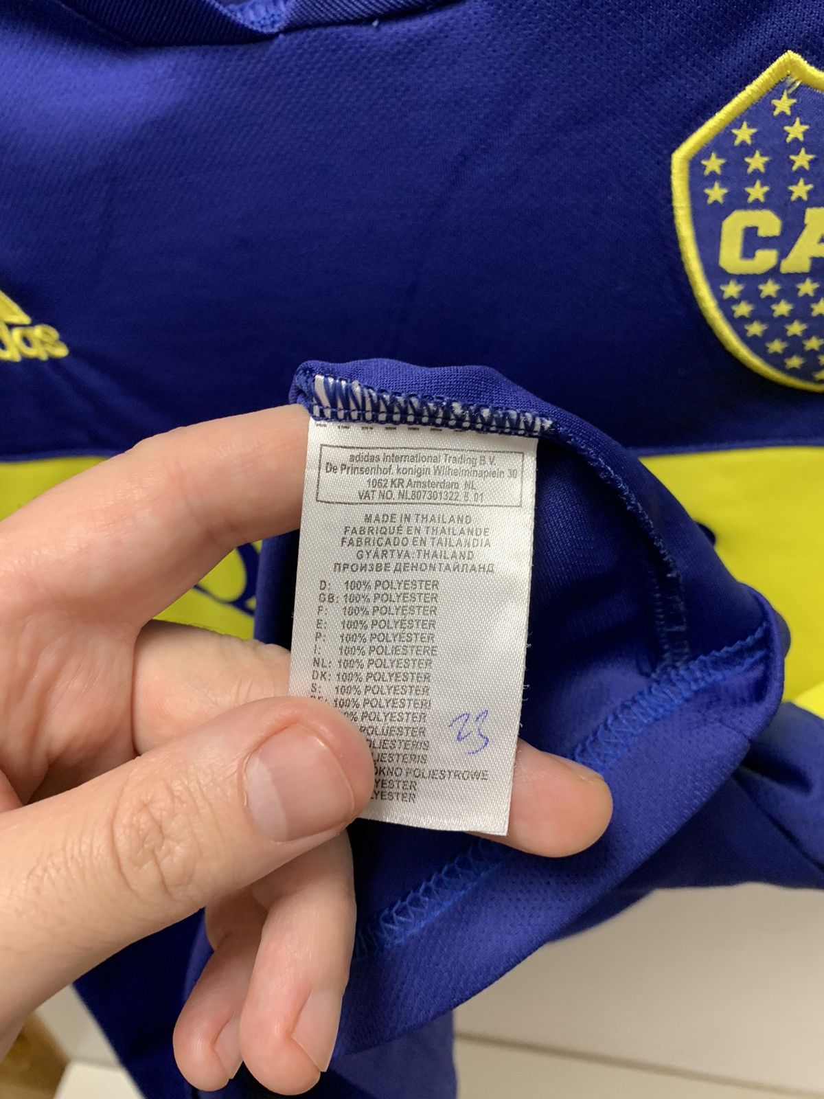 Adidas Boca Juniors CABJ soccer jersey Xl Qatar airways Size US XL / EU 56 / 4 - 6 Thumbnail