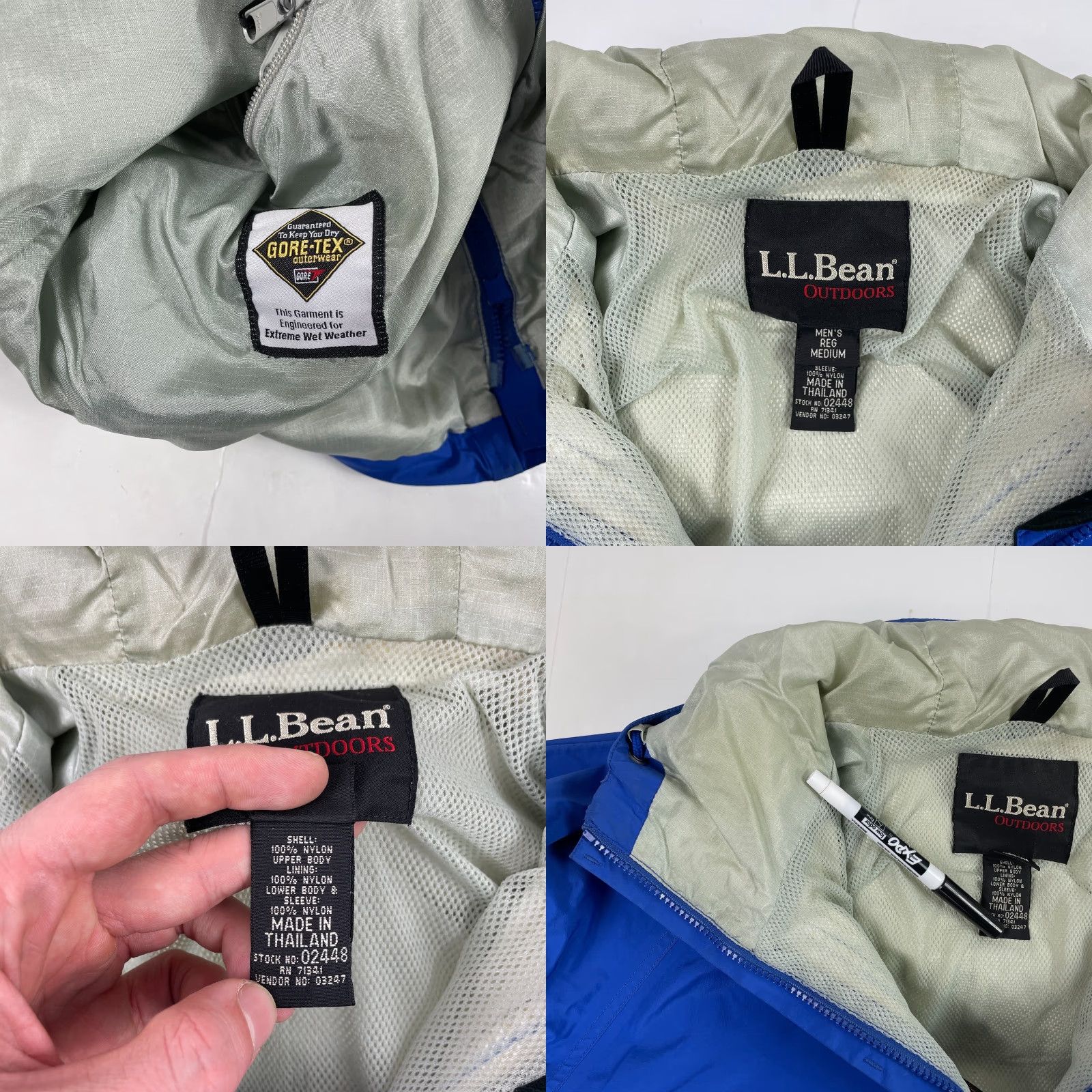 Vintage VINTAGE L.L.Bean Jacket Mens M Blue Goretex Waterproof Hooded Hiking Fishing Coat/Softshell Rain Wind-Resistant Size US M / EU 48-50 / 2 - 8 Thumbnail