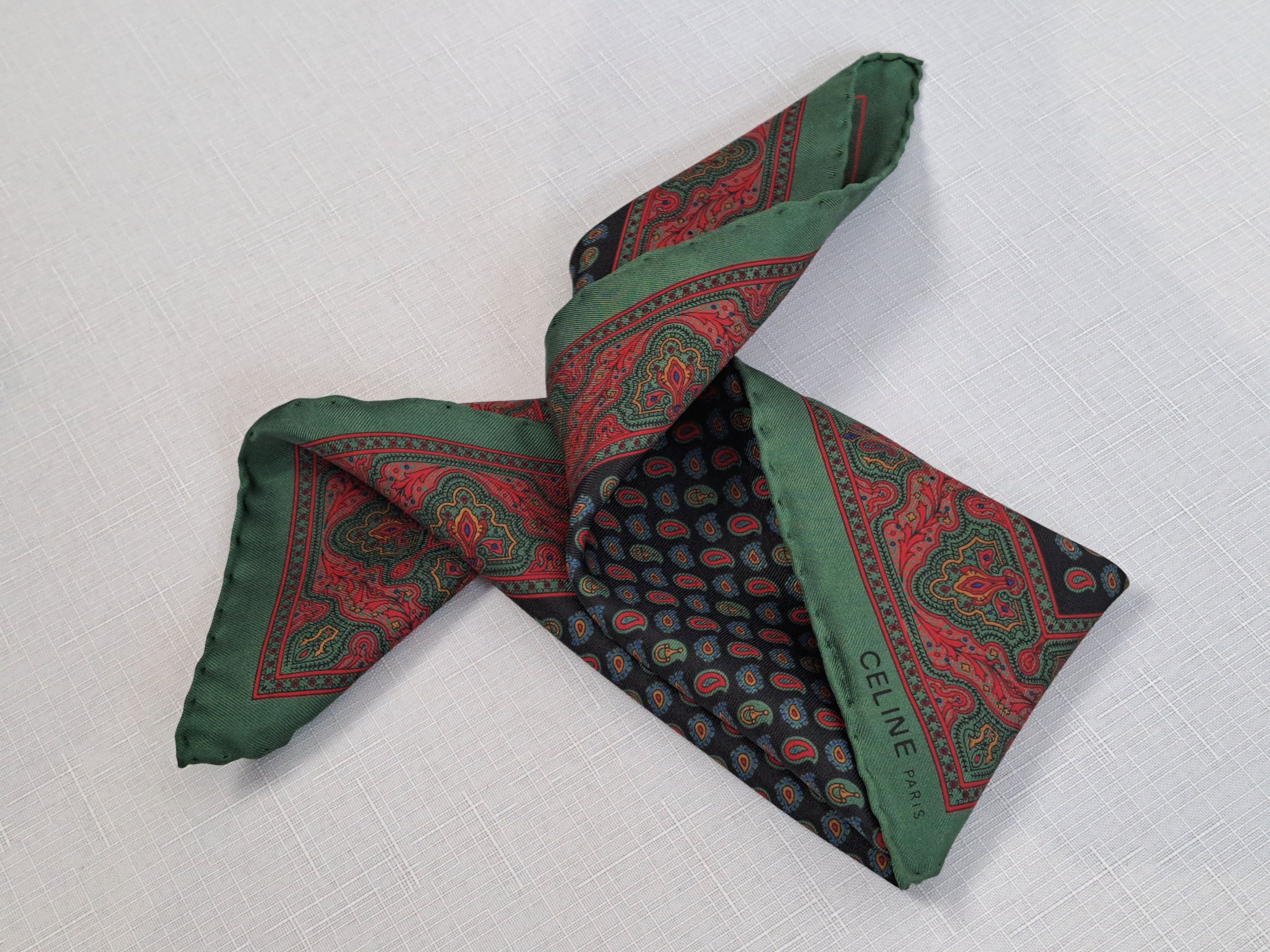 Celine Vintage Celine Paris silk Handkerchief/Pocket Square. Size ONE SIZE - 3 Thumbnail
