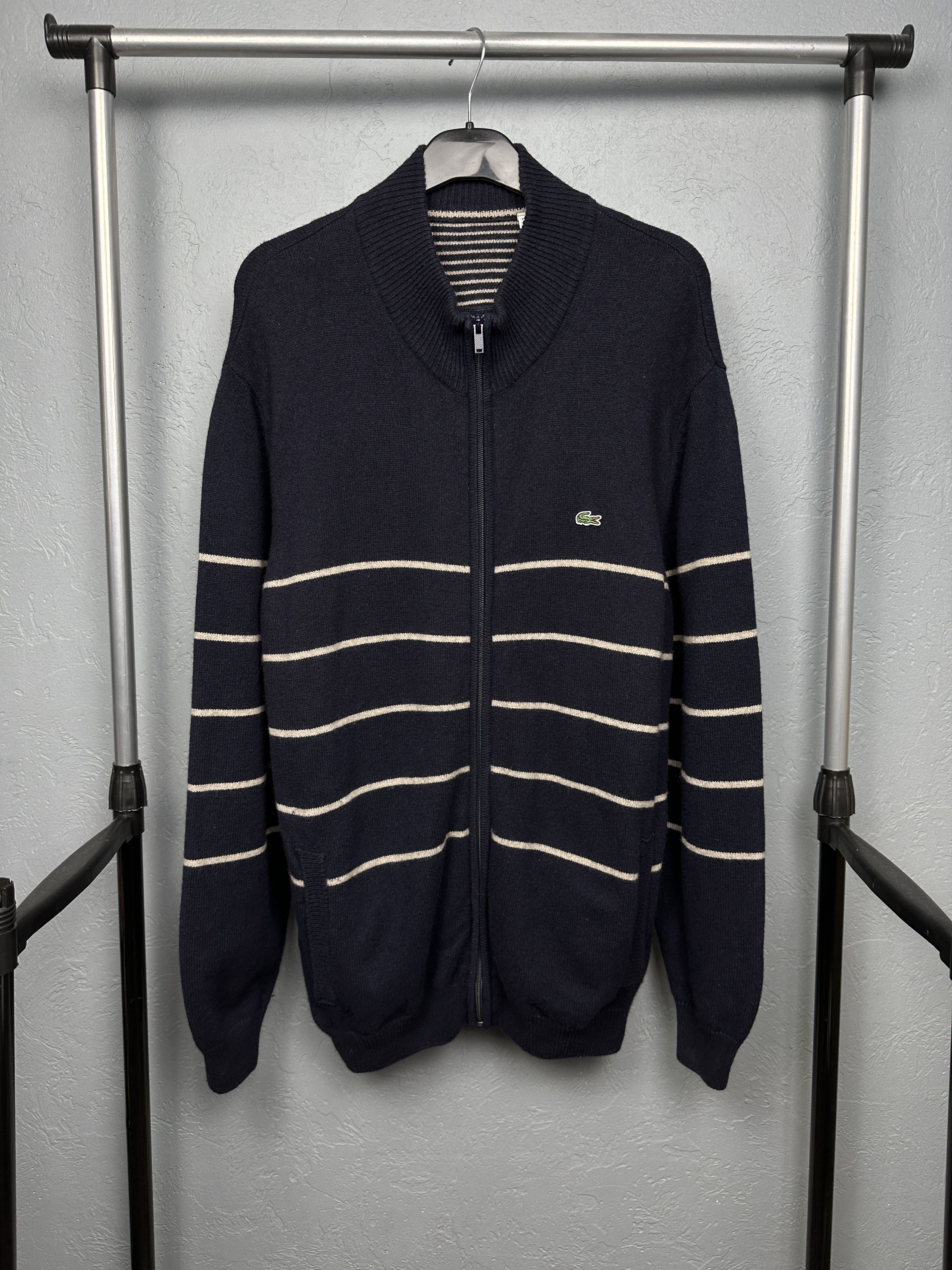 Lacoste × Vintage Lacoste Vintage Mens Wool Zip Sweater Size 9 4XL Size US XXL / EU 58 / 5 - 1 Thumbnail