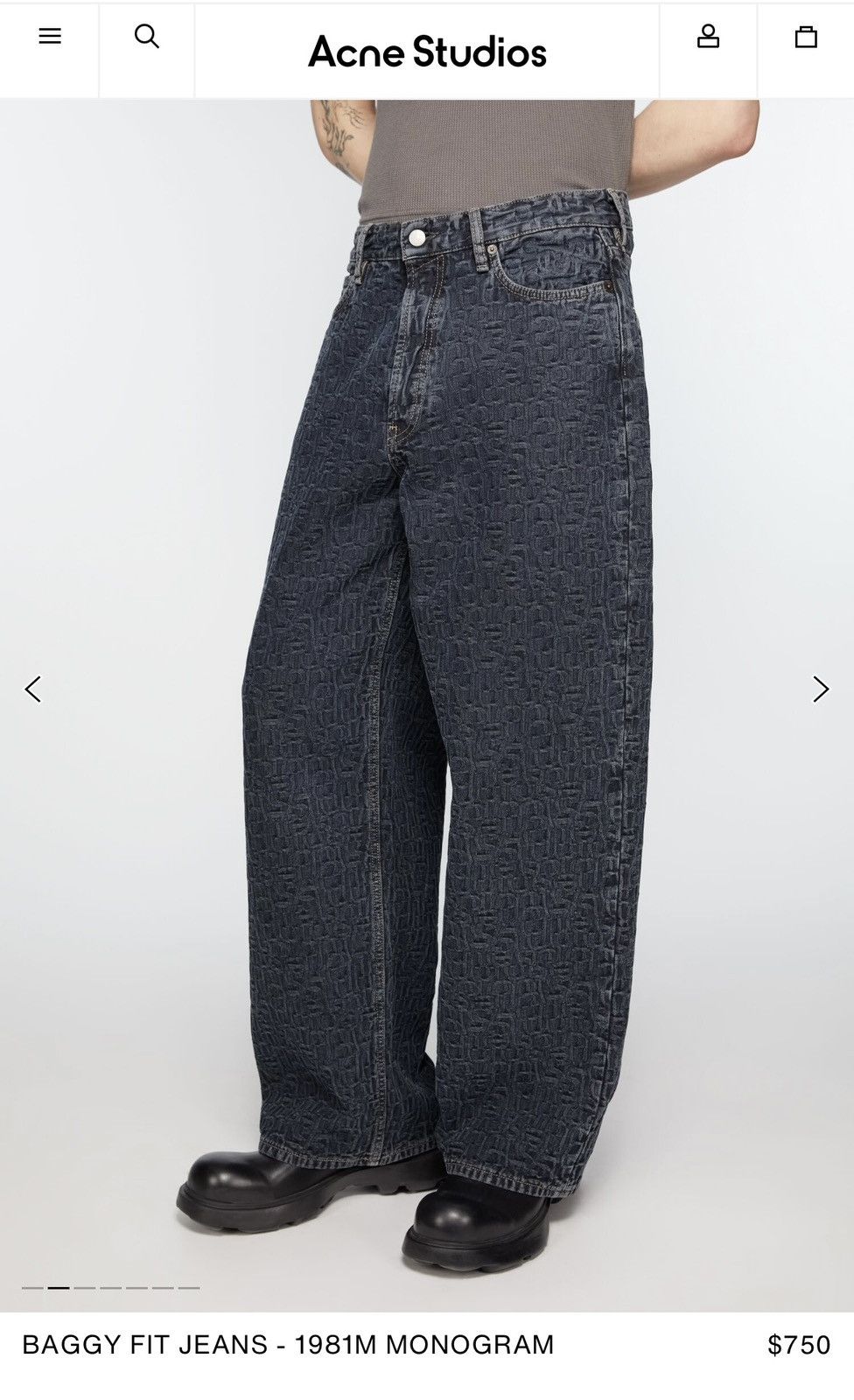 Acne Studios Acne Studios Monogram Baggy 1981 Jean denim Size US 32 / EU 48 - 4 Thumbnail