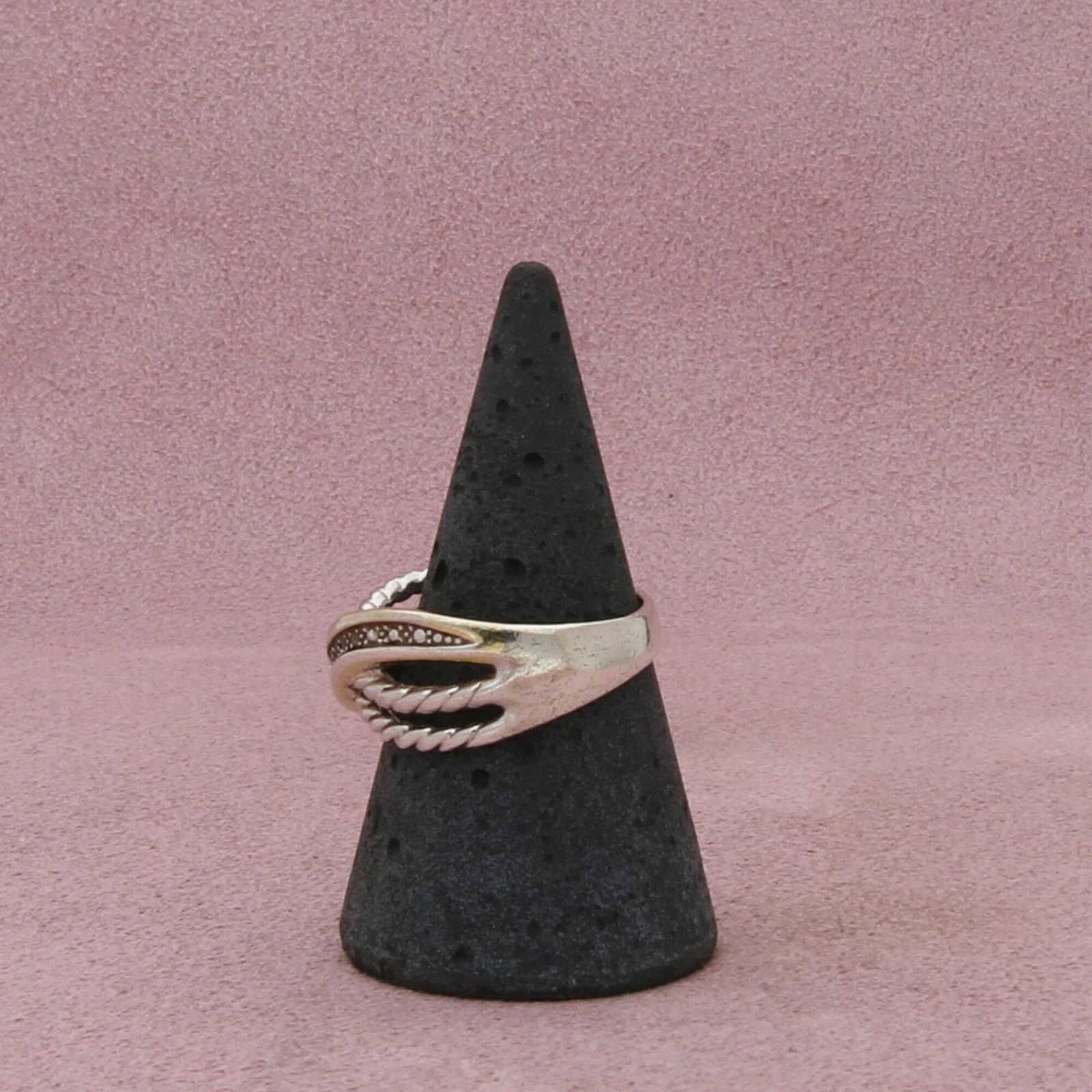 Sterling Silver sterling silver diamond accent crossover band ring size 9 Size ONE SIZE - 2 Thumbnail