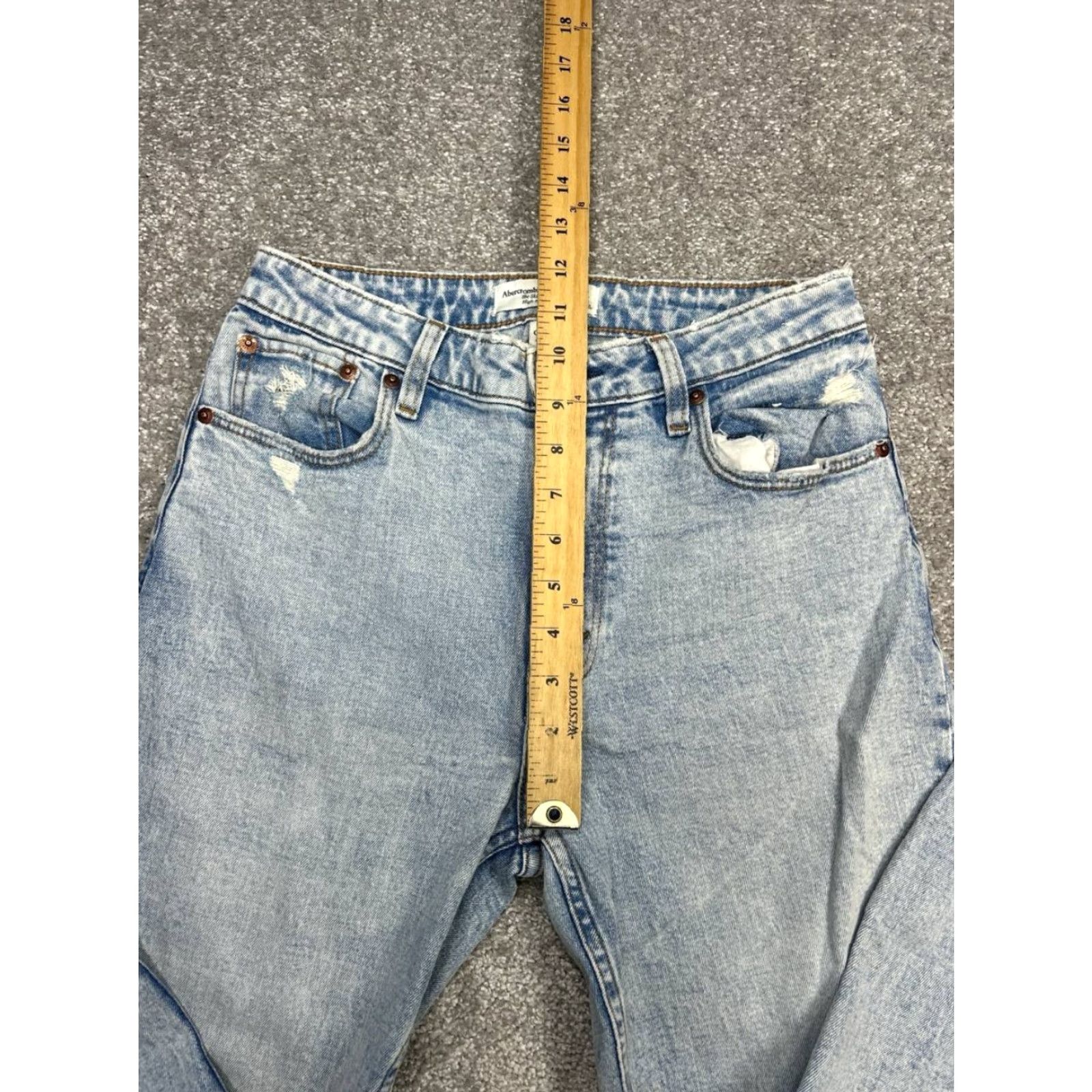 Abercrombie & Fitch Abercrombie & Fitch The Skinny Jeans Women 4 Blue Denim Cotton High Rise 27x25 Distressed Pockets Stretch Modern City Preppy Womens Jeans Size 27" / US 4 / IT 40 - 3 Thumbnail