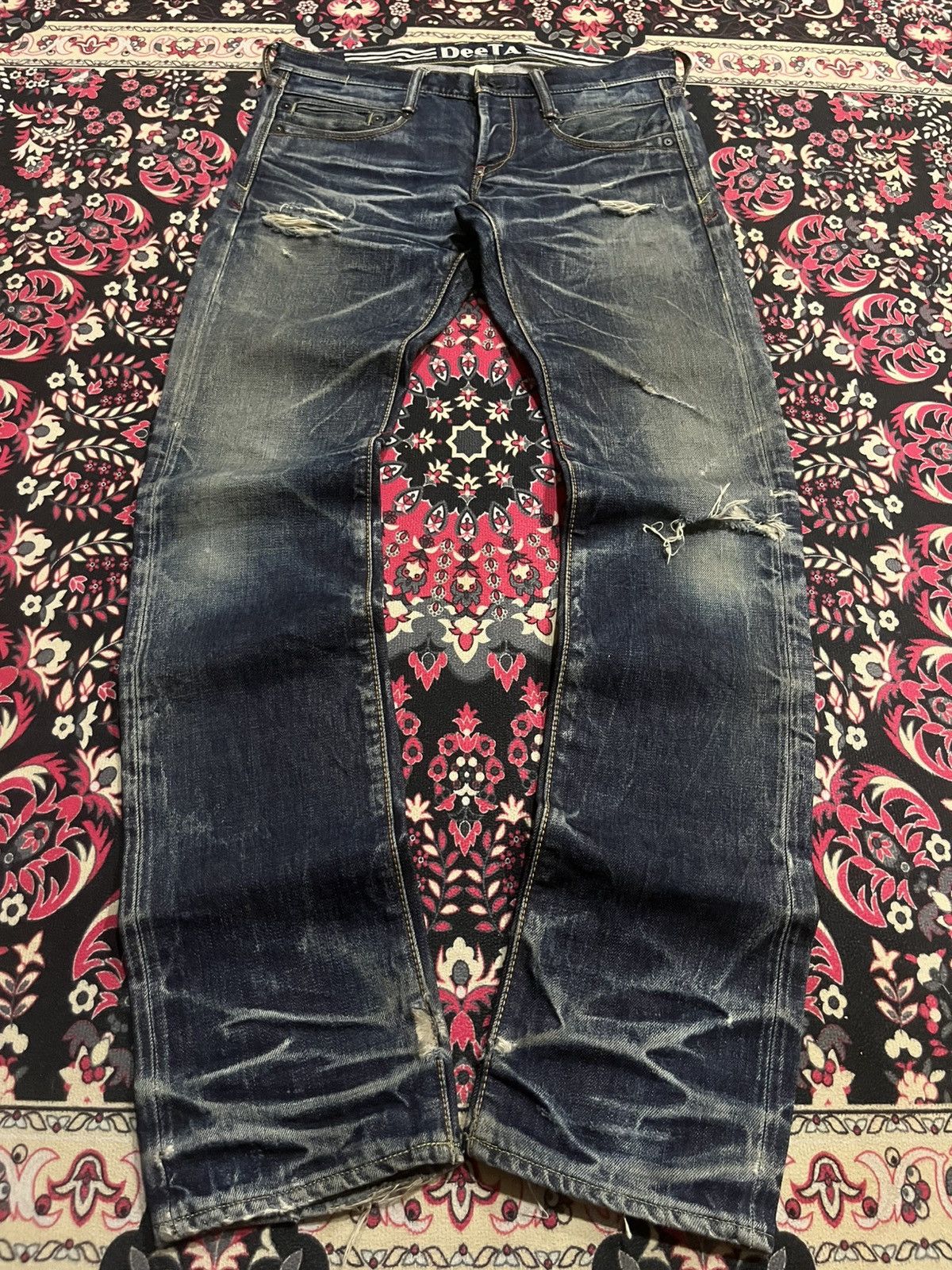 Japanese Brand ⚡️Insane⚡️Vintage Japanese DeeTA Heavy Whisker Selvedge Jeans Size US 30 / EU 46 - 2 Thumbnail