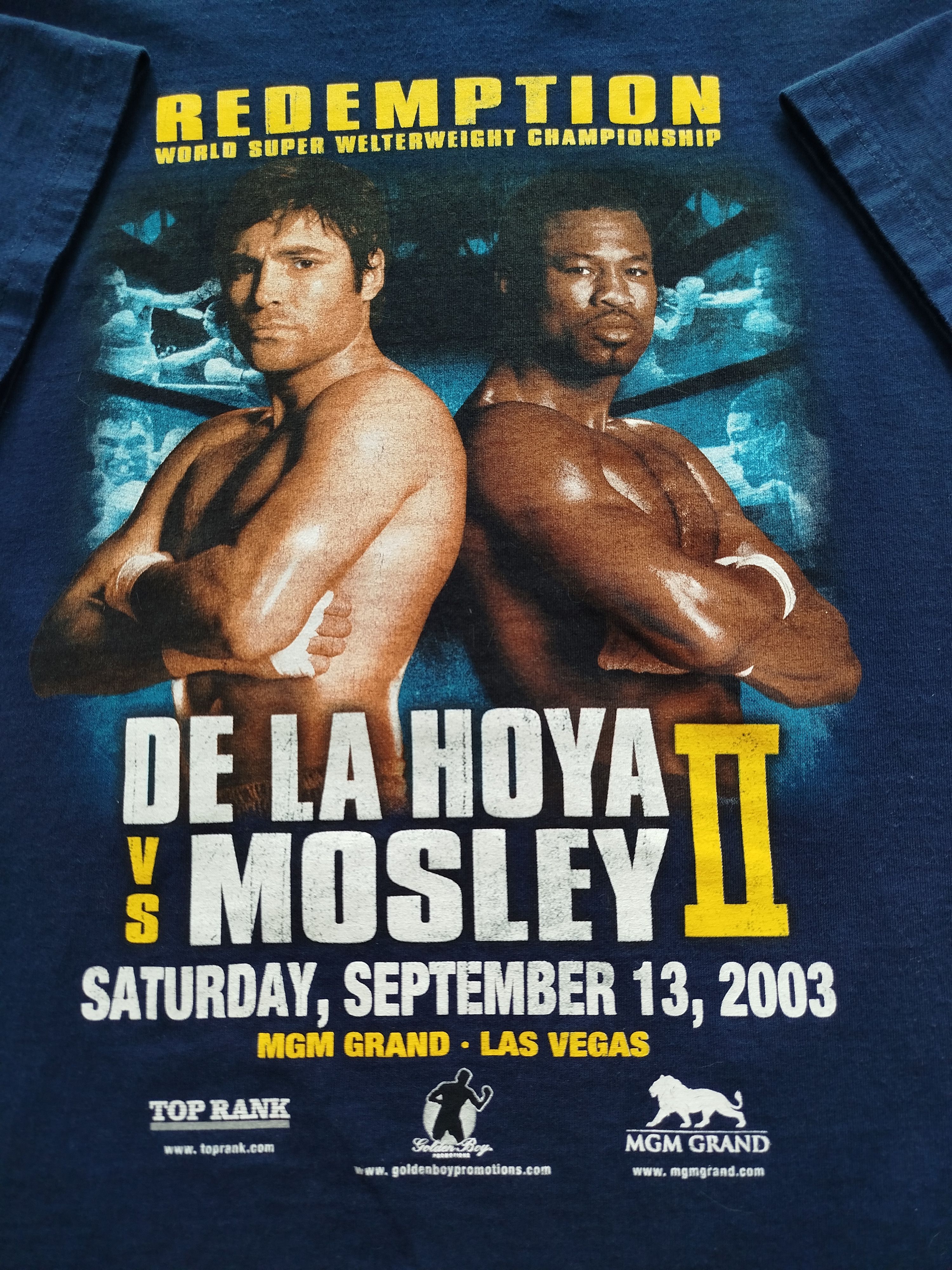 Vintage Vintage 2003 Oscar De La Hoya VS Mosley Promo Tee Size US XXL / EU 58 / 5 - 2 Thumbnail