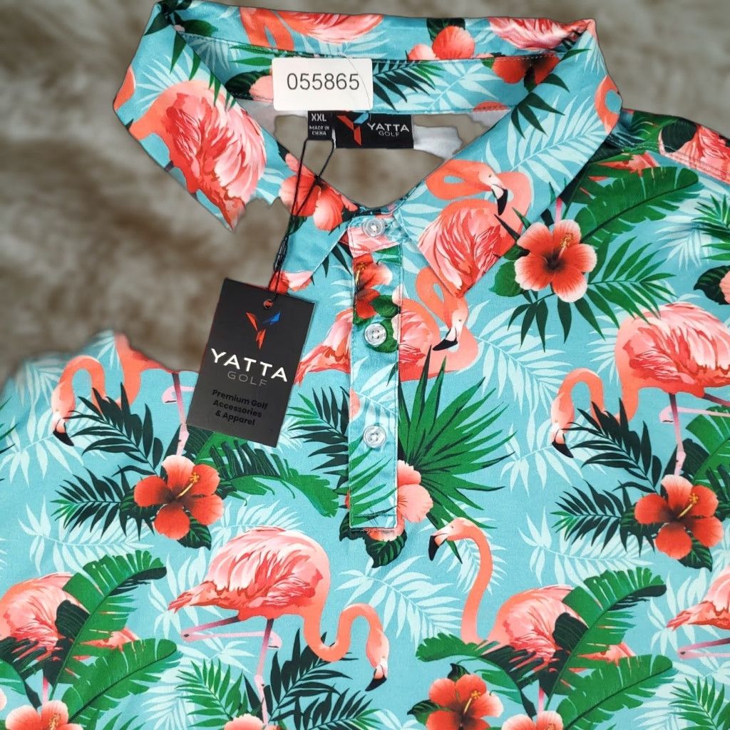 Callaway Yatta Golf Polo Shirt Mens 2XL Blue Flamingo Print Casual Short Sleeve Callaway Polo Shirt Mens 2XL Blue Flamingo Print Size US XXL / EU 58 / 5 - 1 Thumbnail