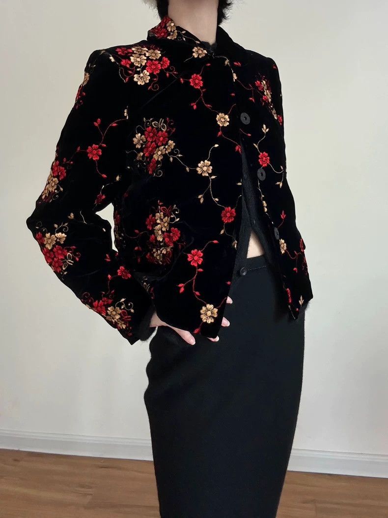 Comme des Garcons CDG Velvet Embroidered Outerwear. Size US L / EU 52-54 / 3 - 4 Thumbnail