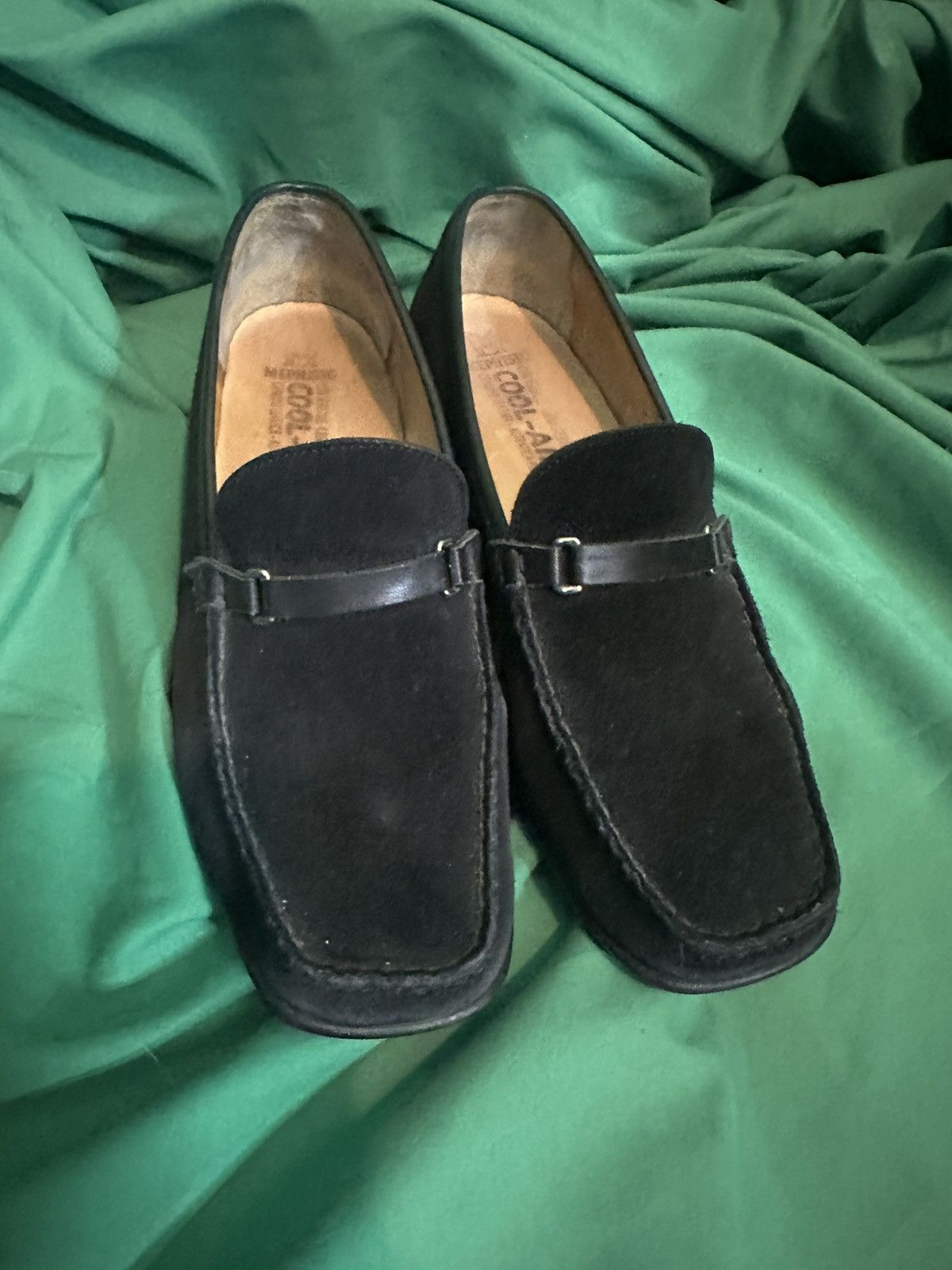 Mephisto Black suede square toe loafers with leather straps Size US 8 / EU 41 - 2 Thumbnail