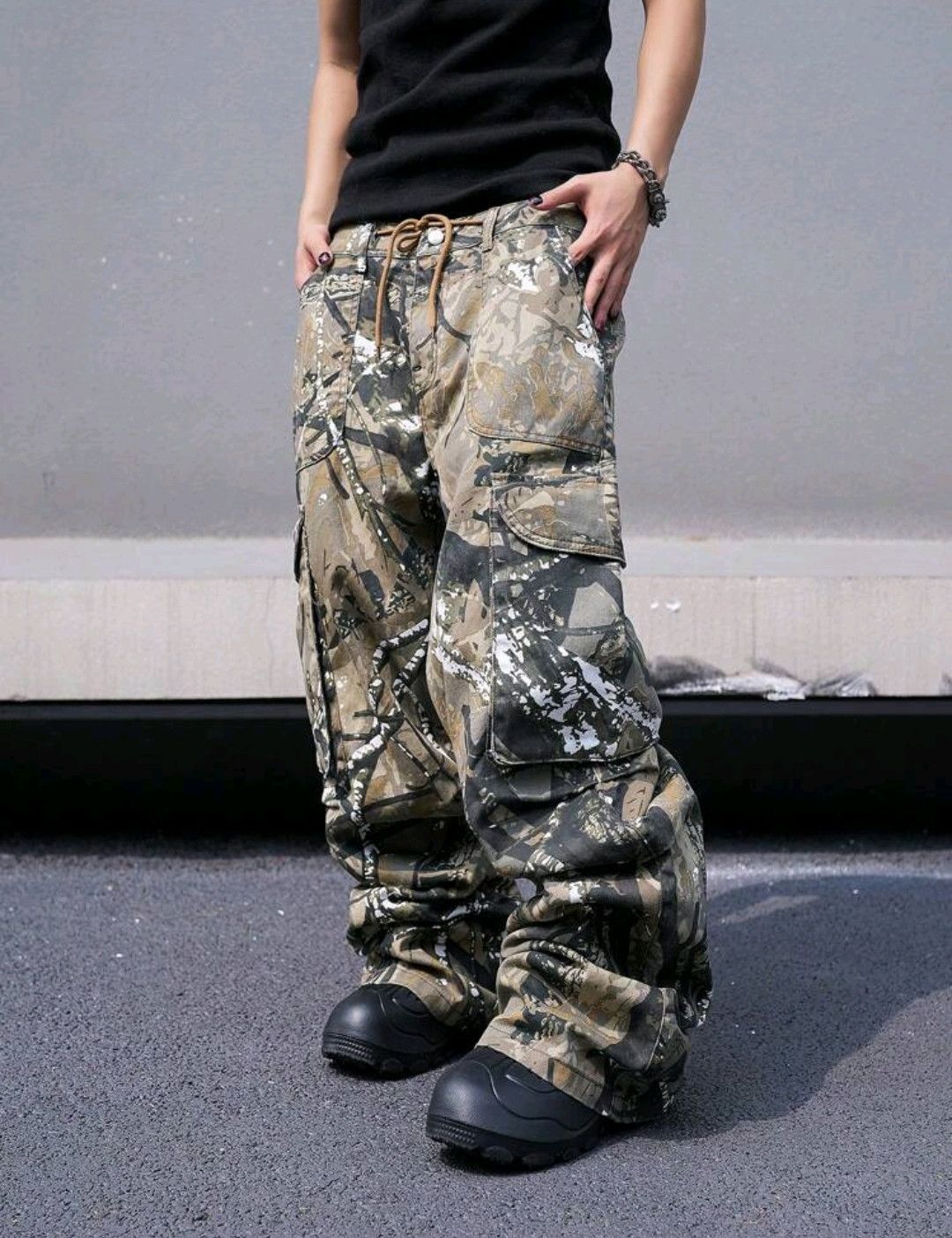 Japanese Brand Baggy Graphic Camo Wide Leg Pants Size US 32 / EU 48 - 3 Thumbnail