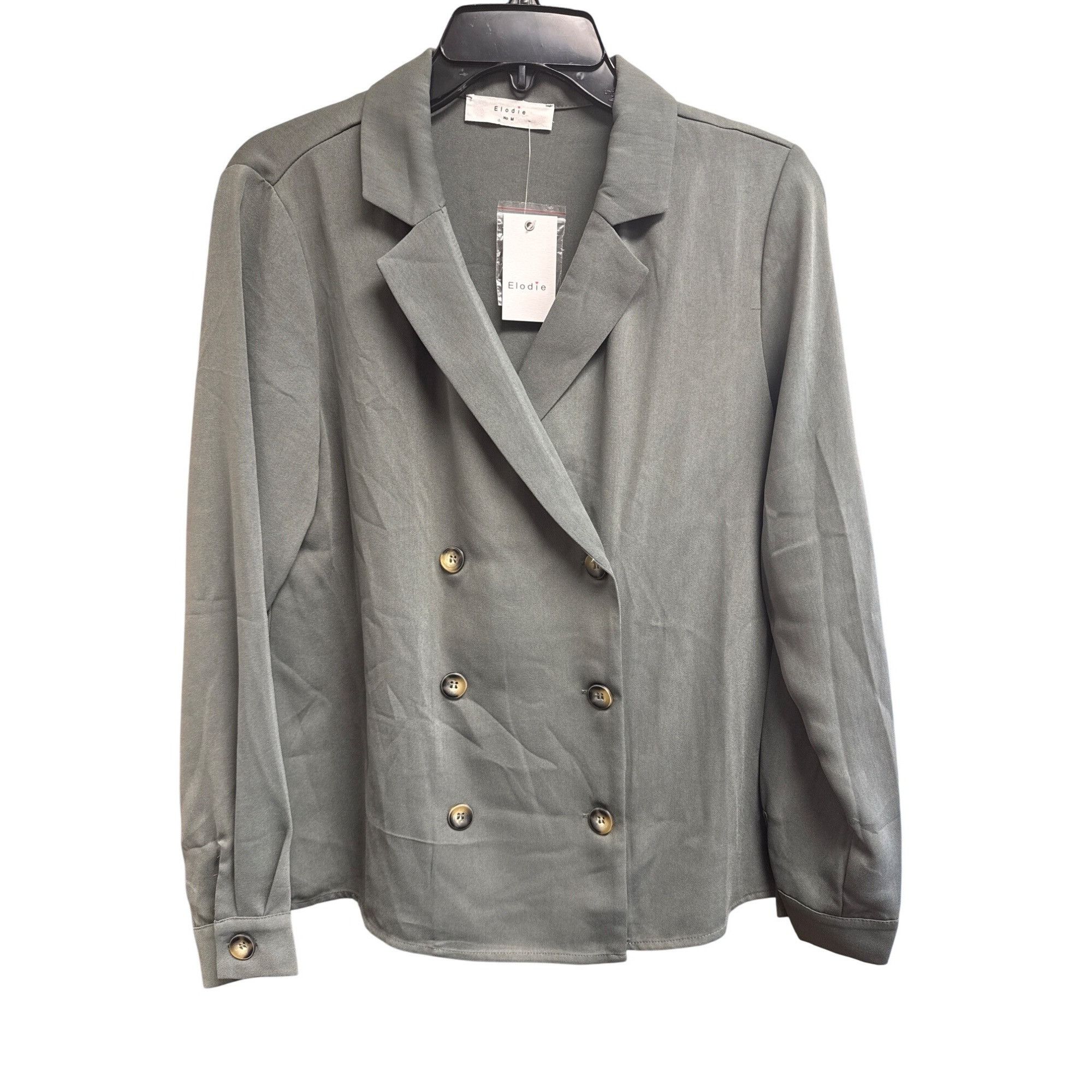 Other Elodie Womens Double-Breasted Blazer Jacket M Polyester Gree Size M / US 6-8 / IT 42-44 - 2 Thumbnail