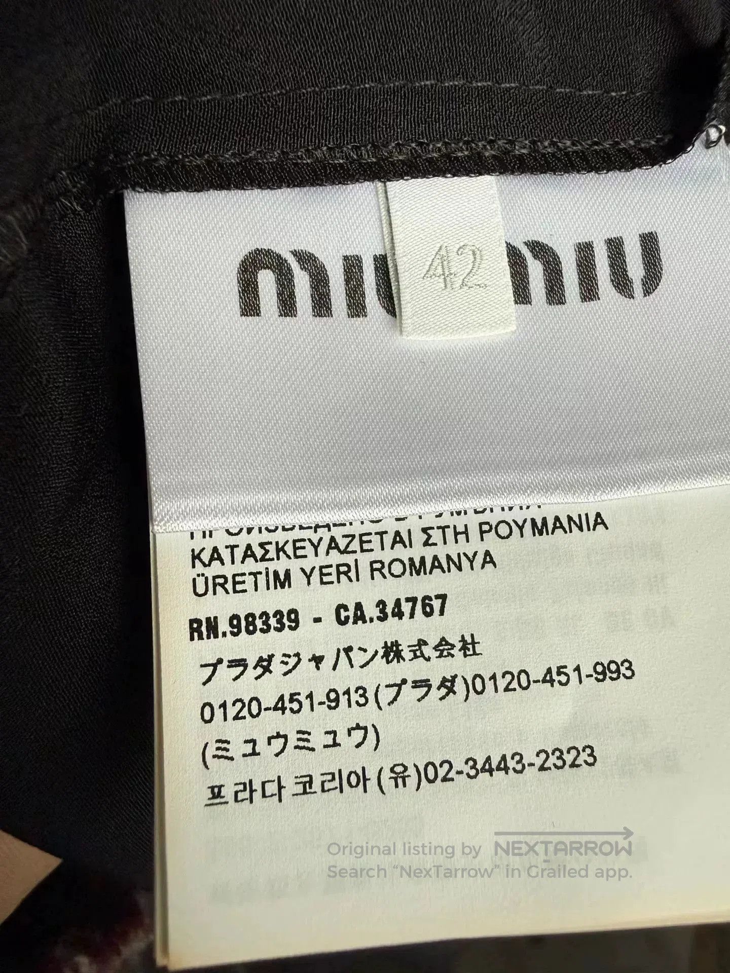 Miu Miu Letter Print Dress IT42.
