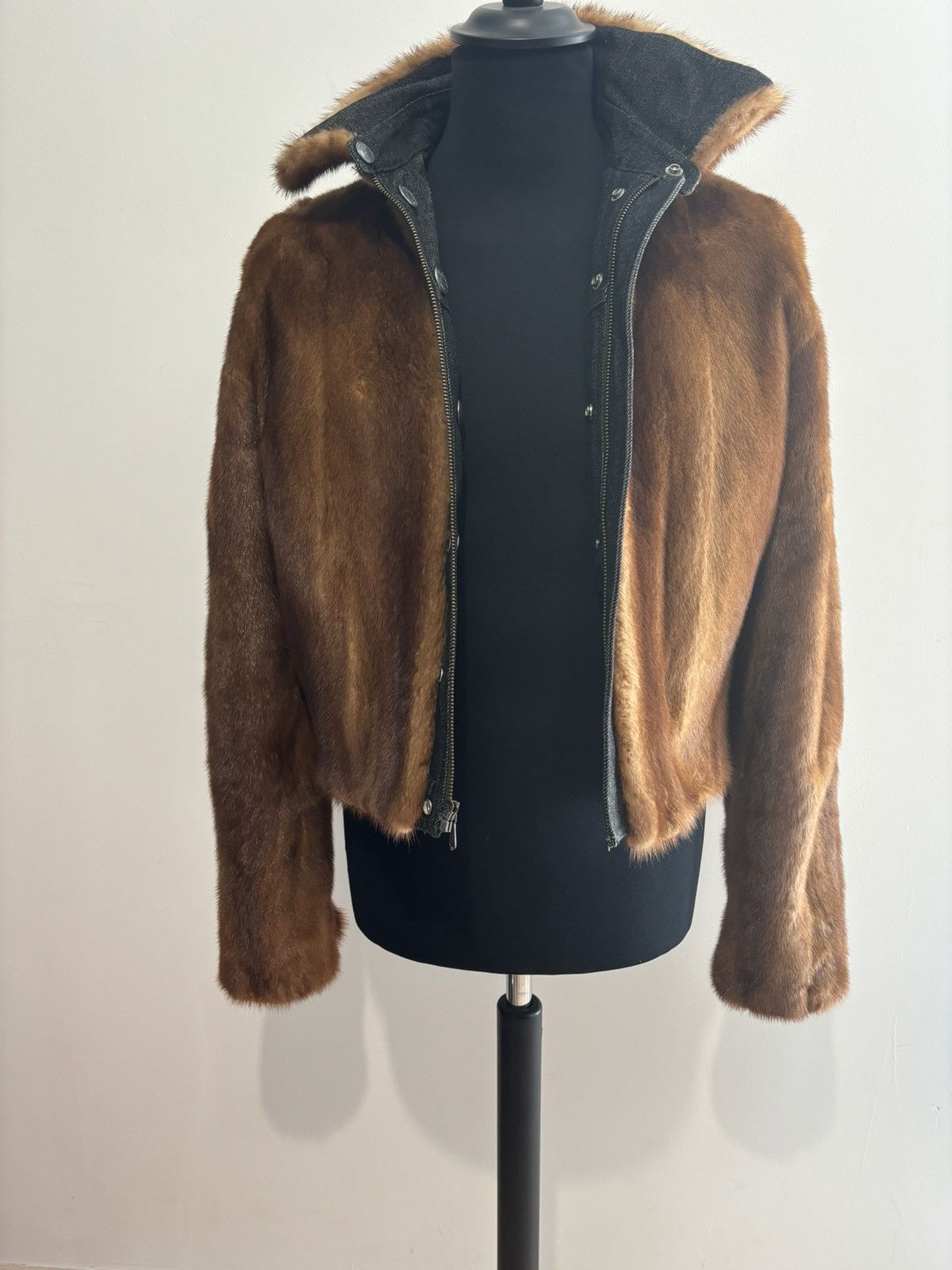 Jean Paul Gaultier Jean Paul Gaultier Cognac mink and denim jacket Size S / US 4 / IT 40 - 10 Thumbnail