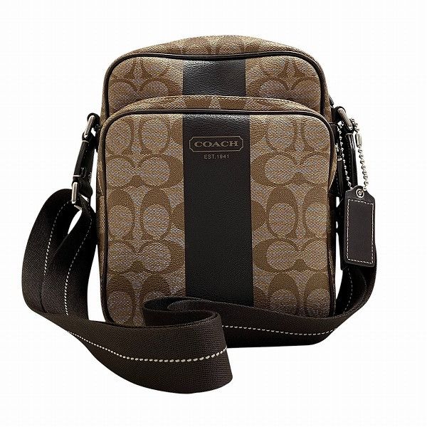 Coach Coach Coach Signature Heritage Stripe PVC Shoulder Bag Canvas Shoulder Bag F70589 Size ONE SIZE - 1 Thumbnail