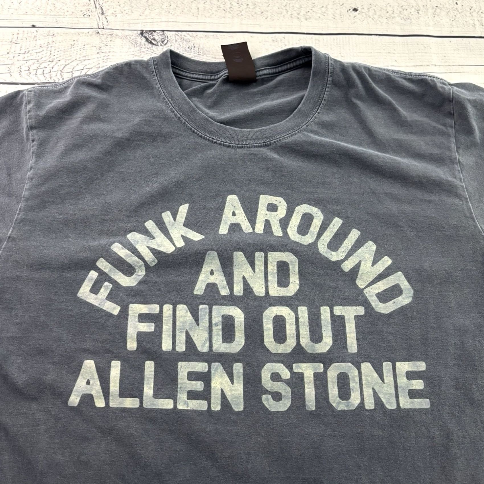 Vintage Allen Stone Funk Around Short Sleeve Cotton T Shirt Mens Large Blue Size US L / EU 52-54 / 3 - 2 Thumbnail
