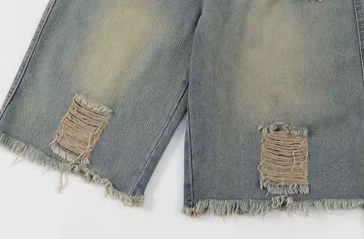 Japanese Brand × Jean Men's Worn-out Washed Denim Shorts Size US 31 - 6 Thumbnail