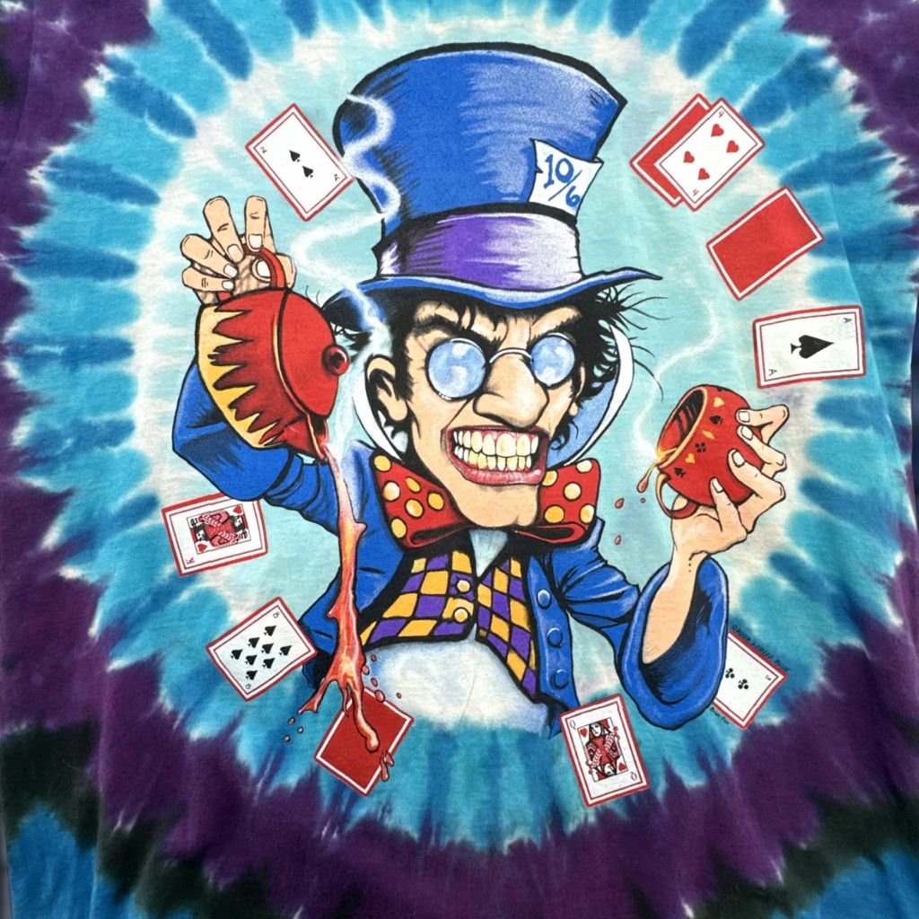 Liquid Blue VINTAGE Liquid Blue MAD HATTER T-Shirt Alice in Wonderland Single Stitch Mens Large Blue Cotton 90s Graphic Print Crew Neck Short Sleeve Theme 90s Size US L / EU 52-54 / 3 - 1 Thumbnail