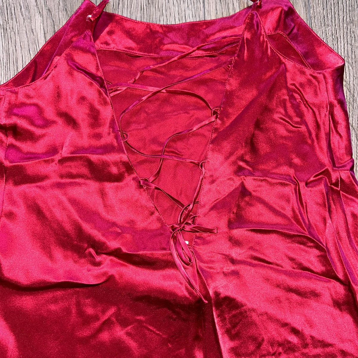 Vintage Vintage Deadstock La Senza Deep Red 100% Silk Slip Size S Size S / US 4 / IT 40 - 3 Thumbnail