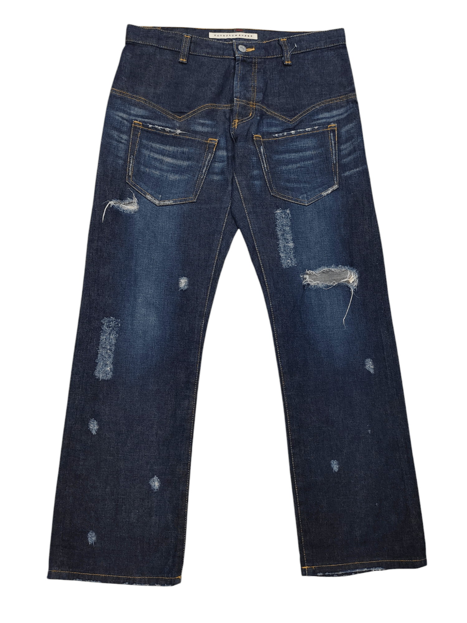 Issey Miyake Sunao Kuwahara- Street Mid Rise Distressed Straight Jeans Size US 32 / EU 48 - 1 Thumbnail