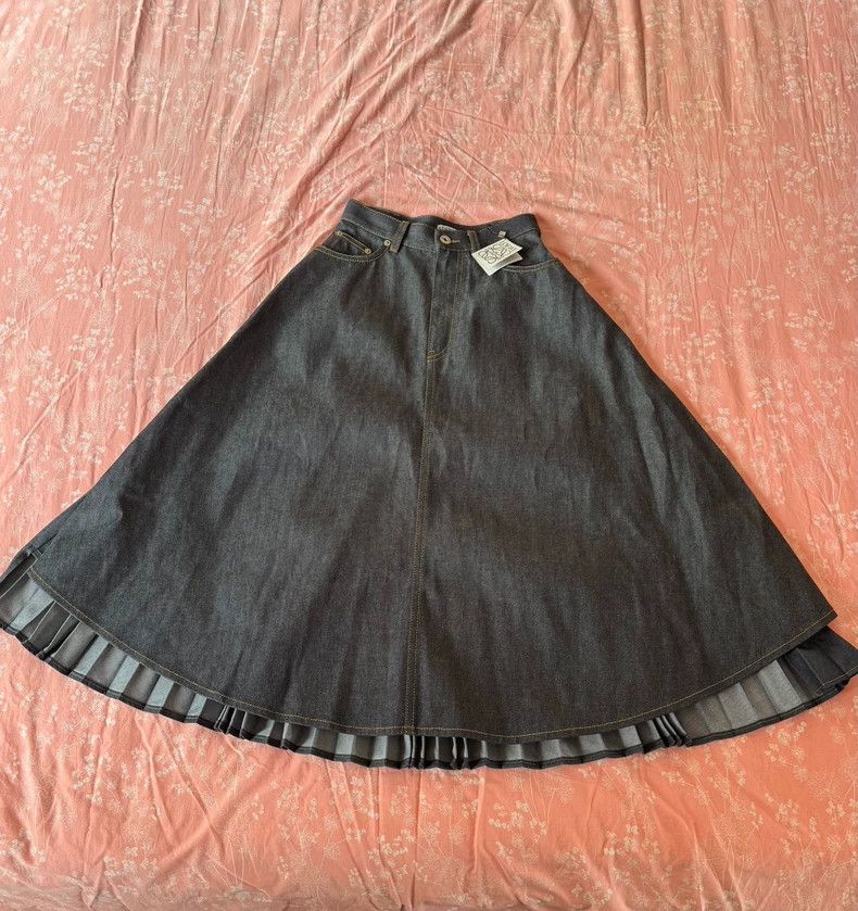 Loewe Loewe size S Denim pleated skirt Size 42" / US 20 - 6 Thumbnail