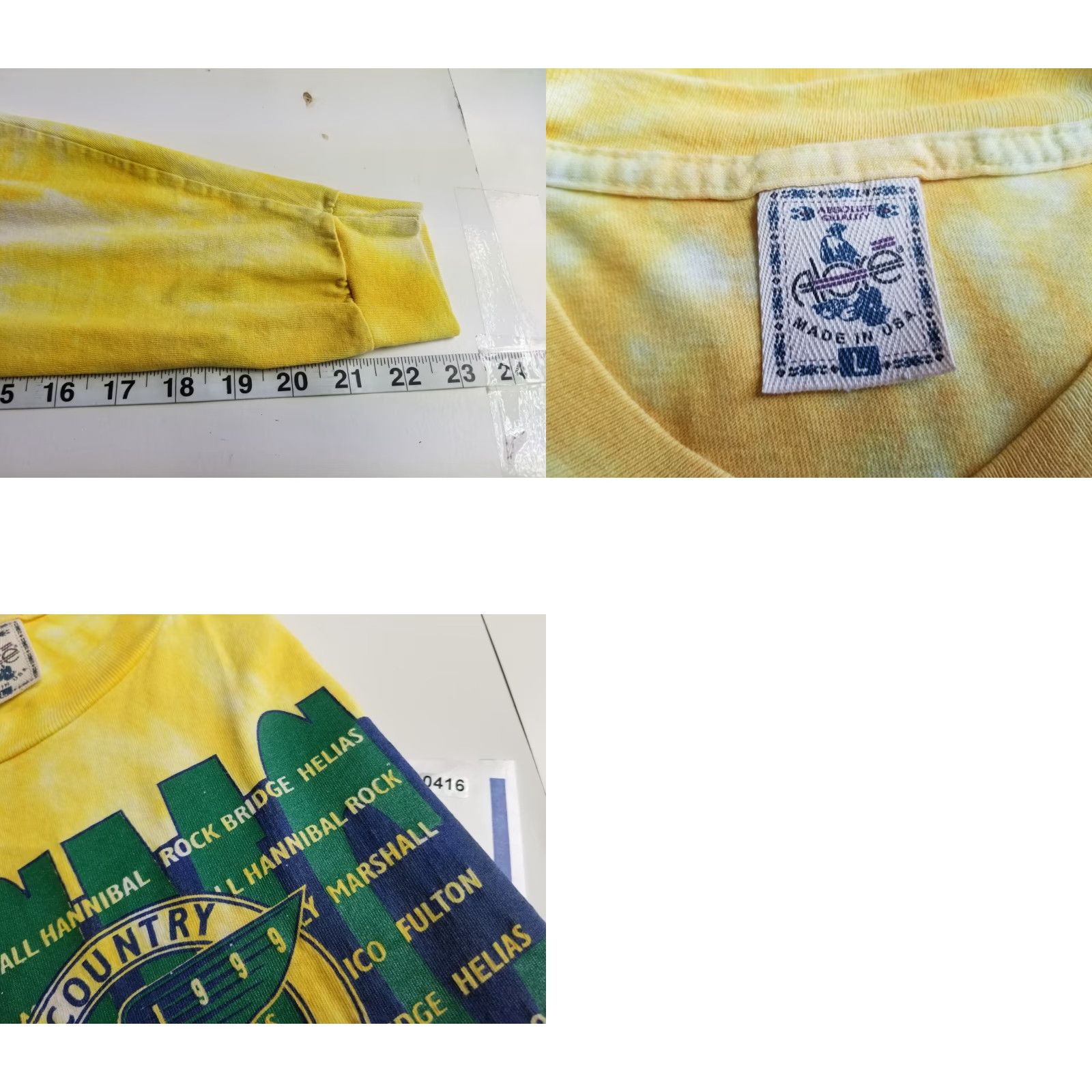 Vintage VINTAGE Alore Cross Country Championships tee shirt Short Sleeve Crew Neck L Yellow Men 90s Graphic Print Made In Usa Regular Large Size US L / EU 52-54 / 3 - 8 Thumbnail