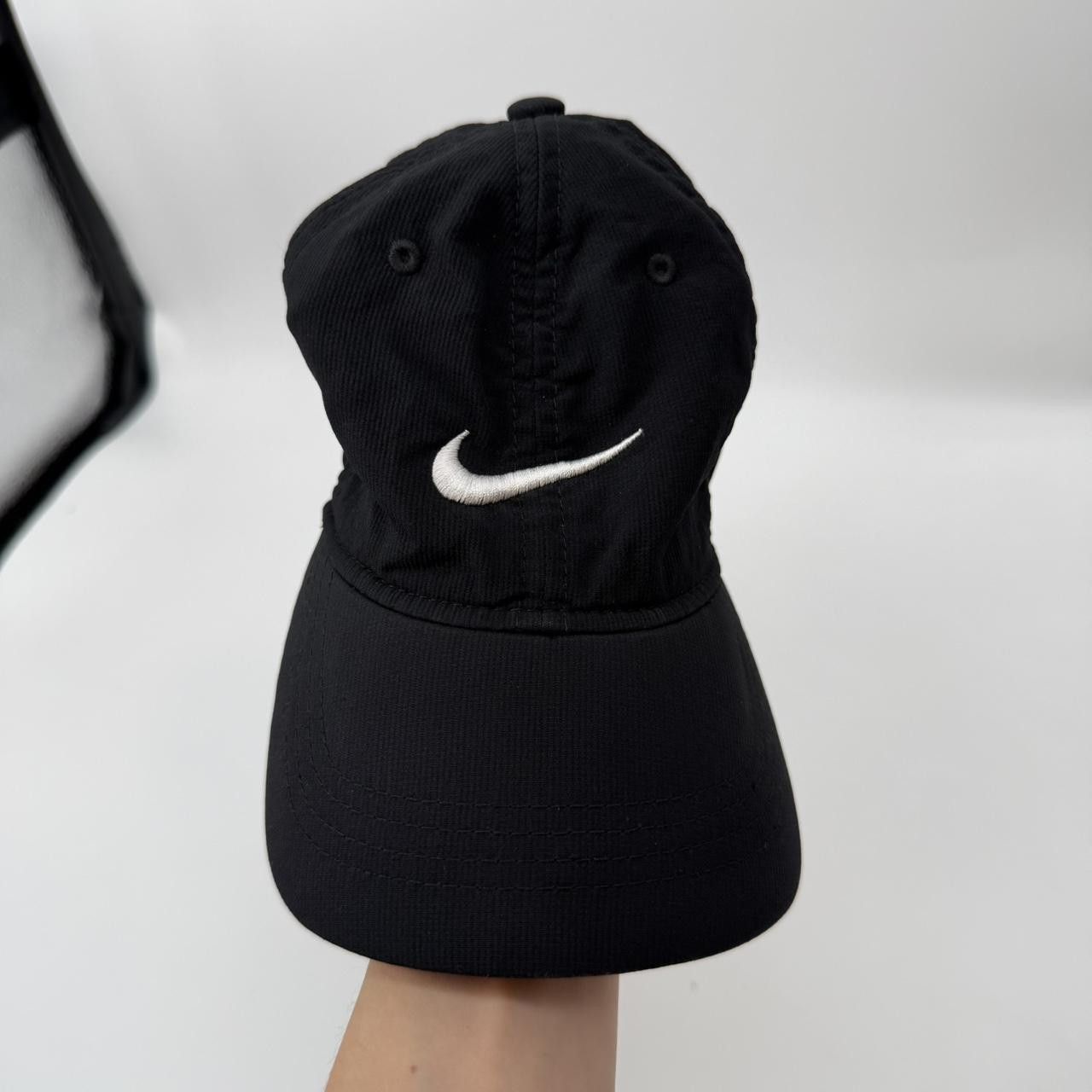 Nike Nike Dri-FIT Black Baseball Cap Hat White Swoosh Adjustable Size ONE SIZE - 2 Thumbnail